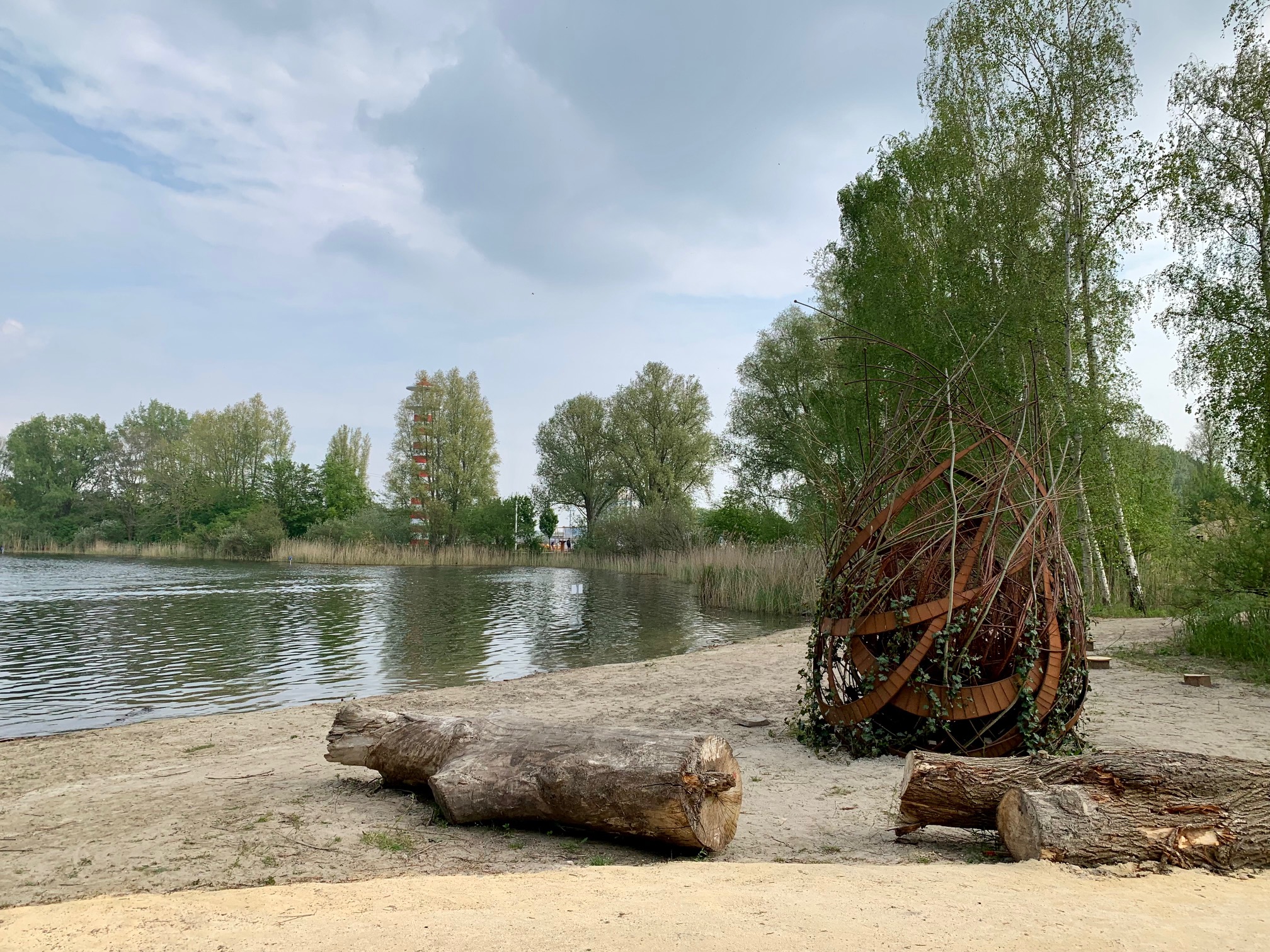 View of Utopia Island at Floriade Expo 2022 in Almere, Netherlands