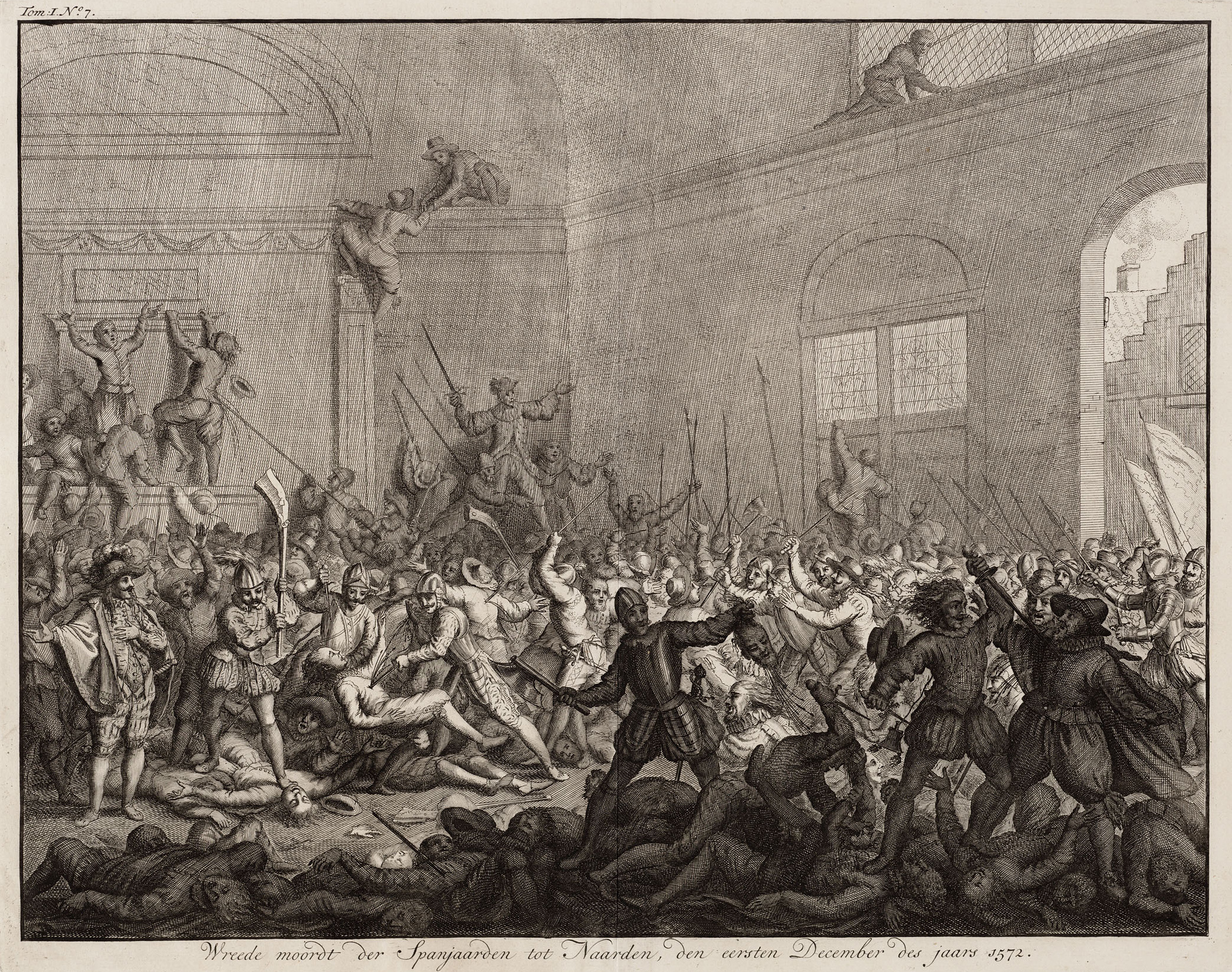 The massacre of Naarden by Spanish troops on the December 1, 1572.