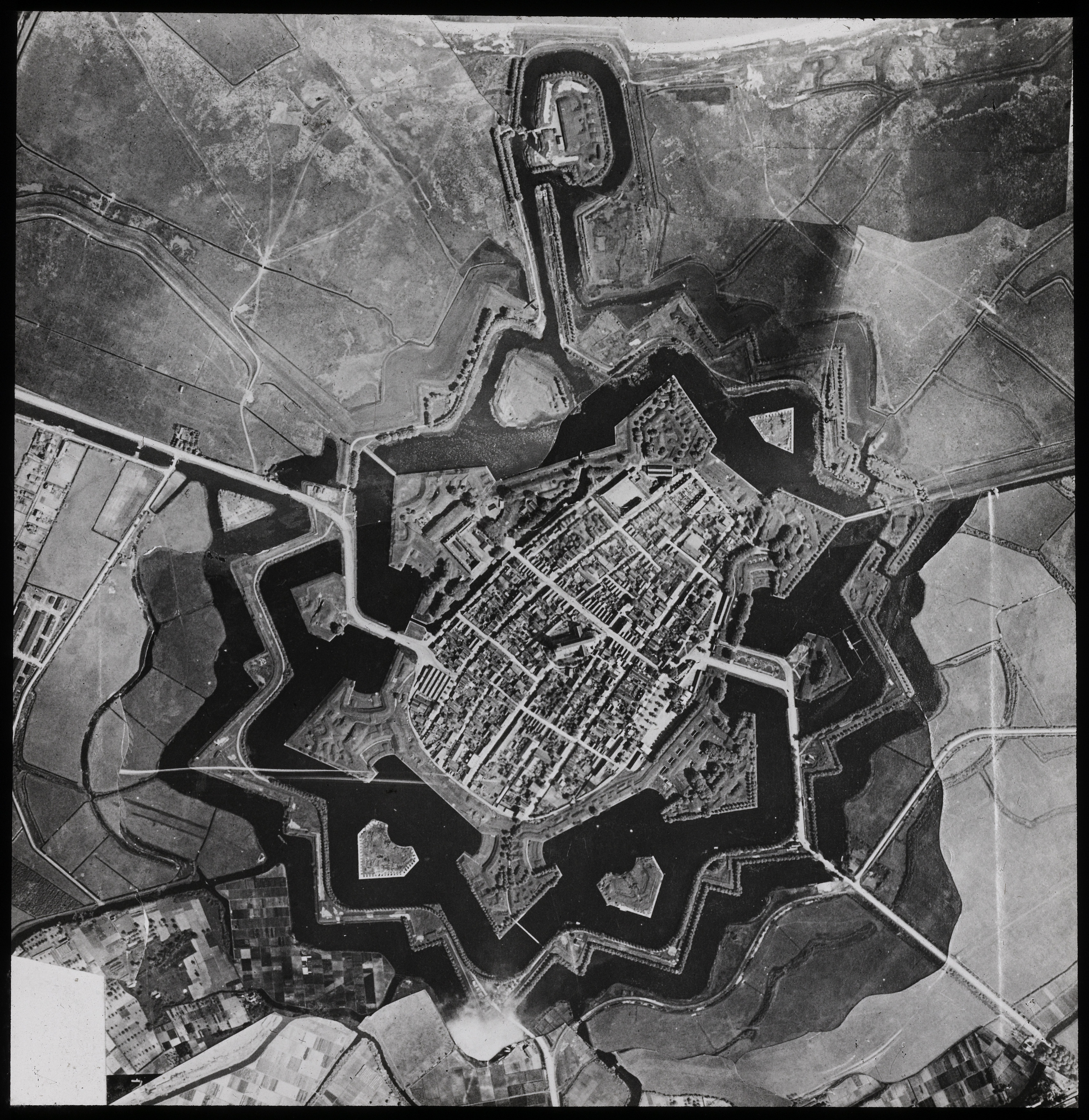 Aerial photograph of Naarden, The Netherlands.