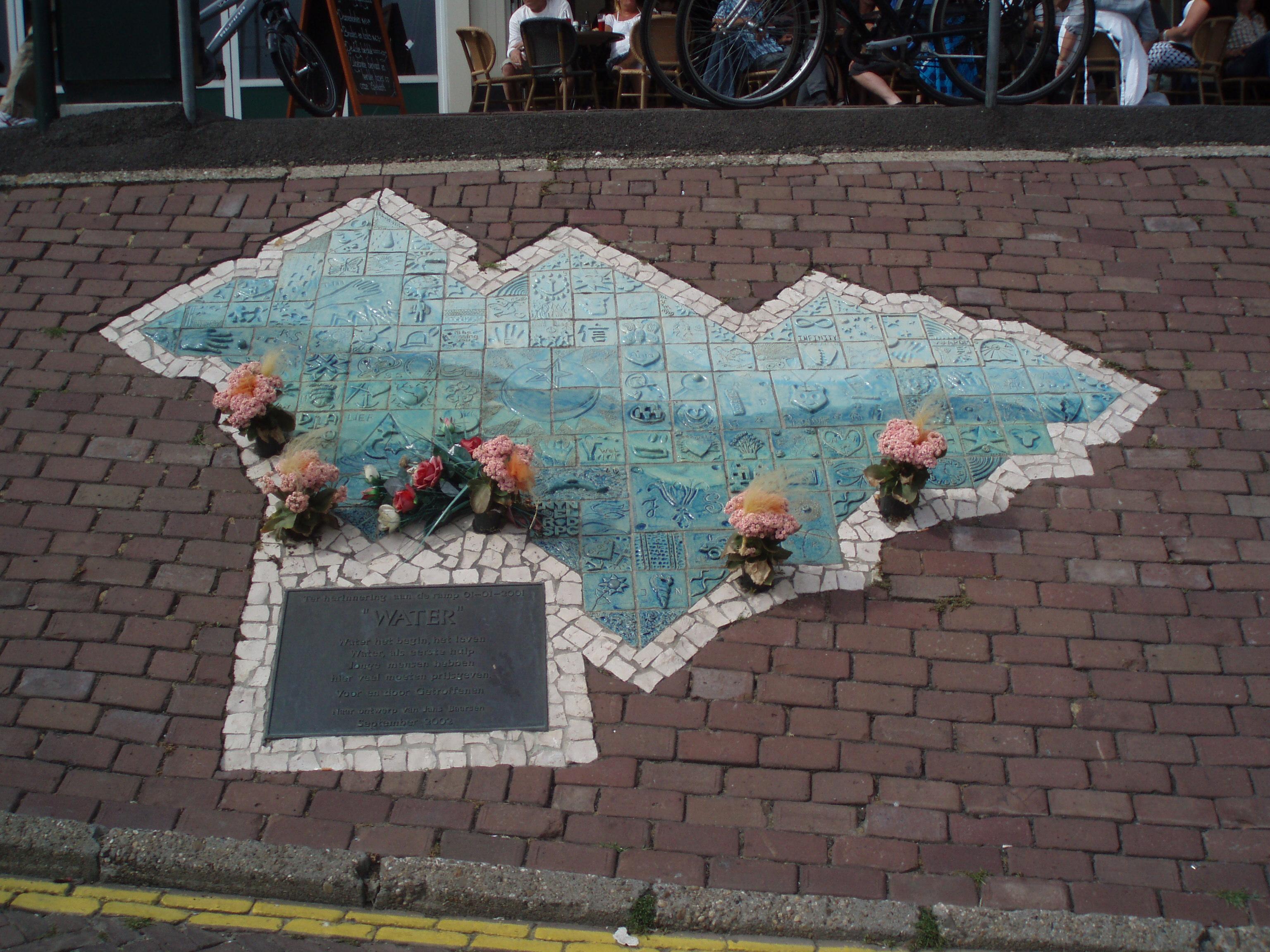 Monument as a reminder of the fire in Volendam in the new year's night of 2000 to 2001.