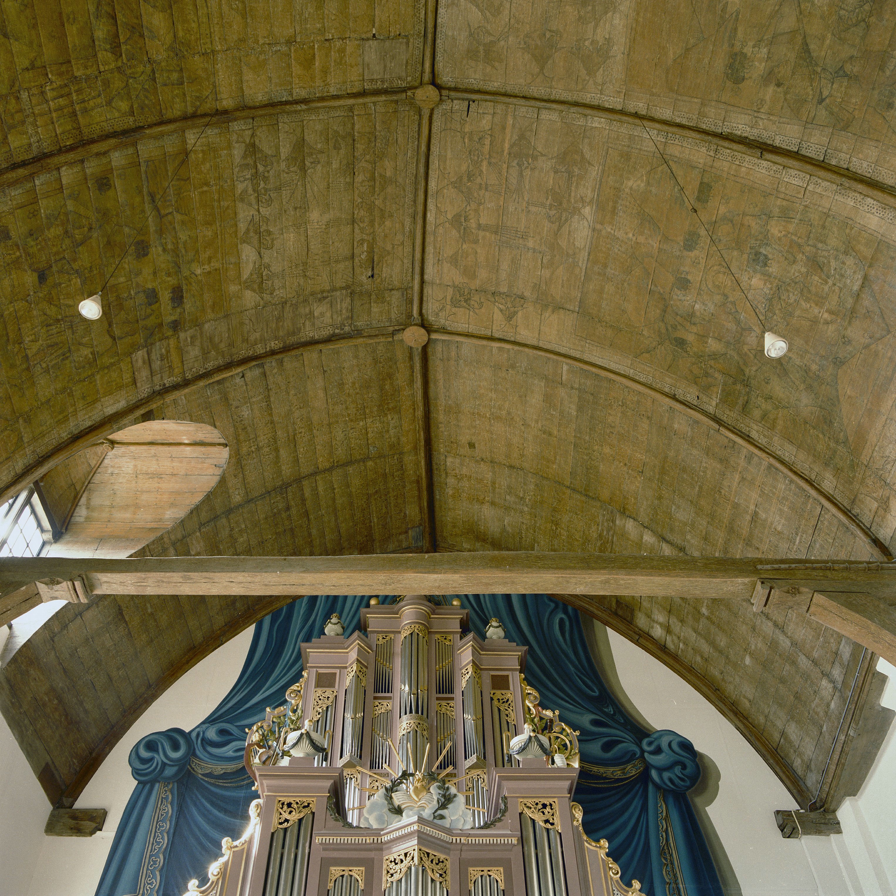 NEDERLANDS HERVORMDE KERK (ZUIDERKERK): INTERIEUR, GEWELFSCHILDERING (XV), PANEEL 26 - 27