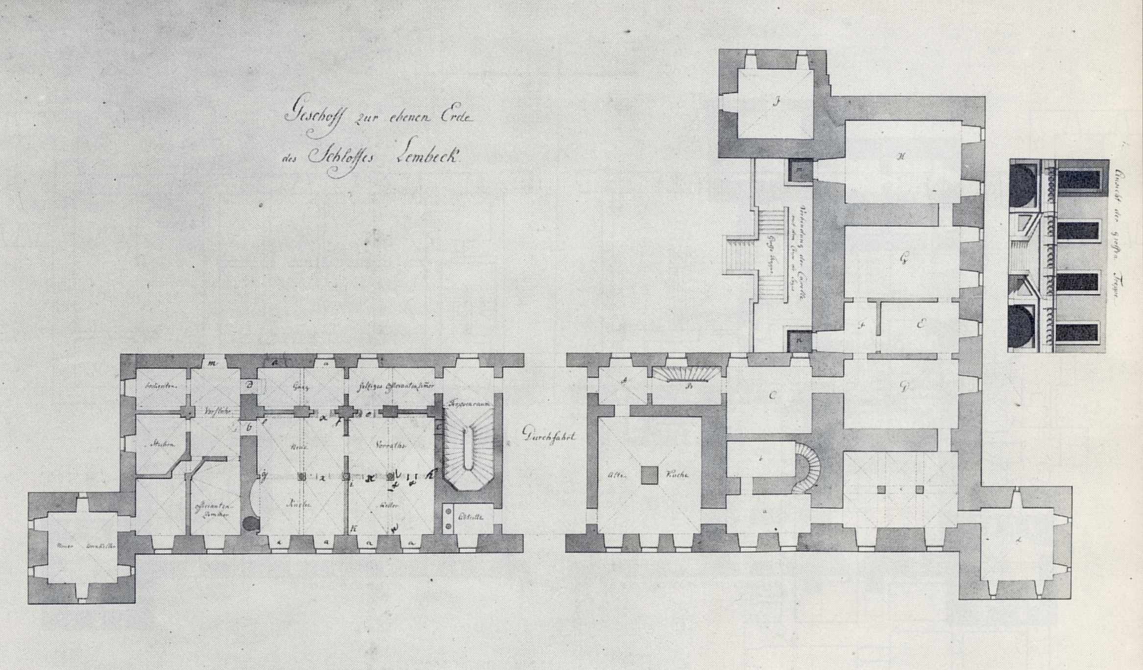 Floor plan of the basement of the Castle of Lembeck