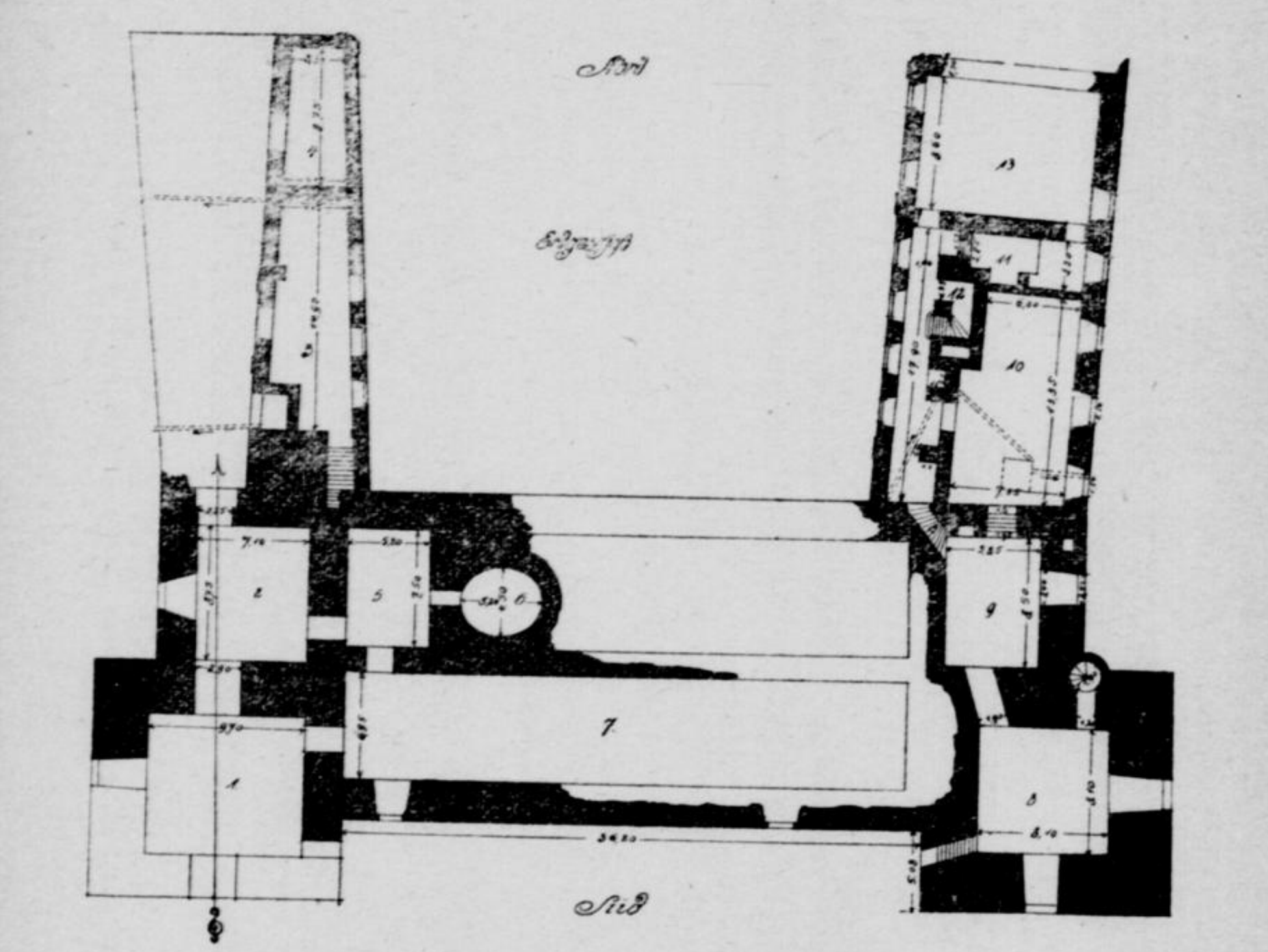 Plan of the castle ruins of Schloss Arnsberg