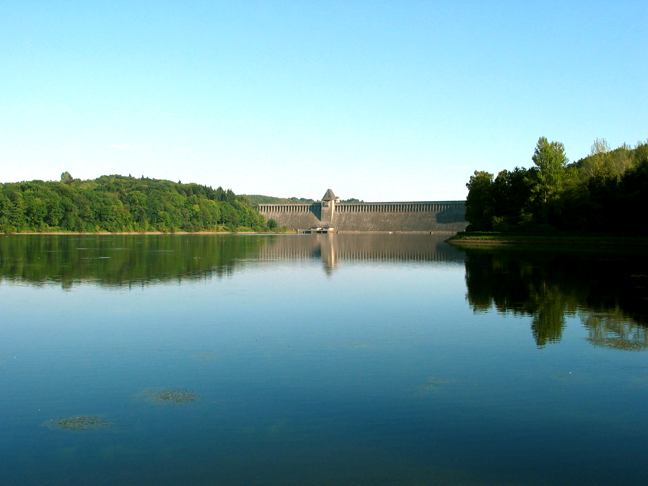 The dam of the Möhne Reservoir, Germany.