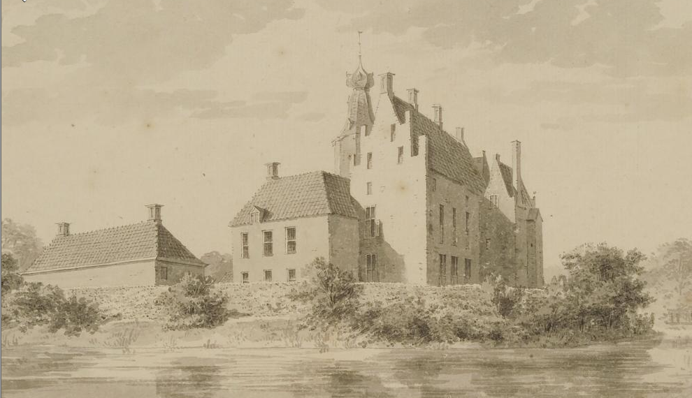 Castle Rechteren from behind 1729, 1733