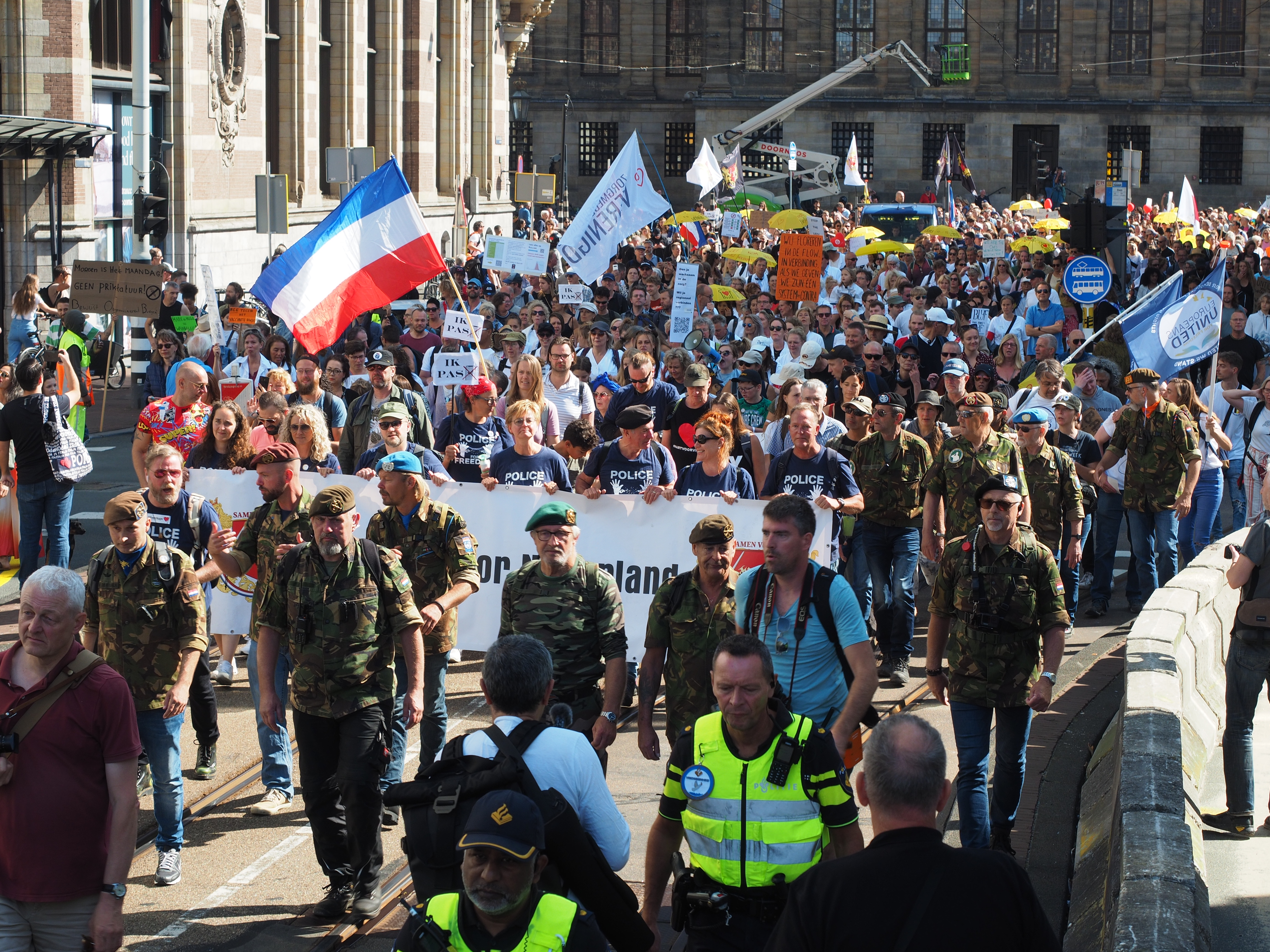 Photographes of the COVID / Wuhan /Corona demonstration "Samen voor Nederland" in Amsterdam 05 September 2021.