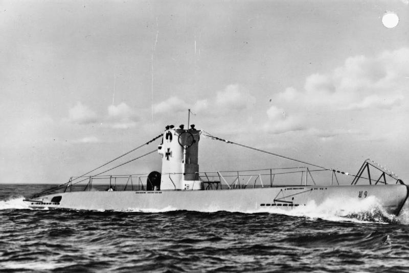 Photograph of German submarine U-9.