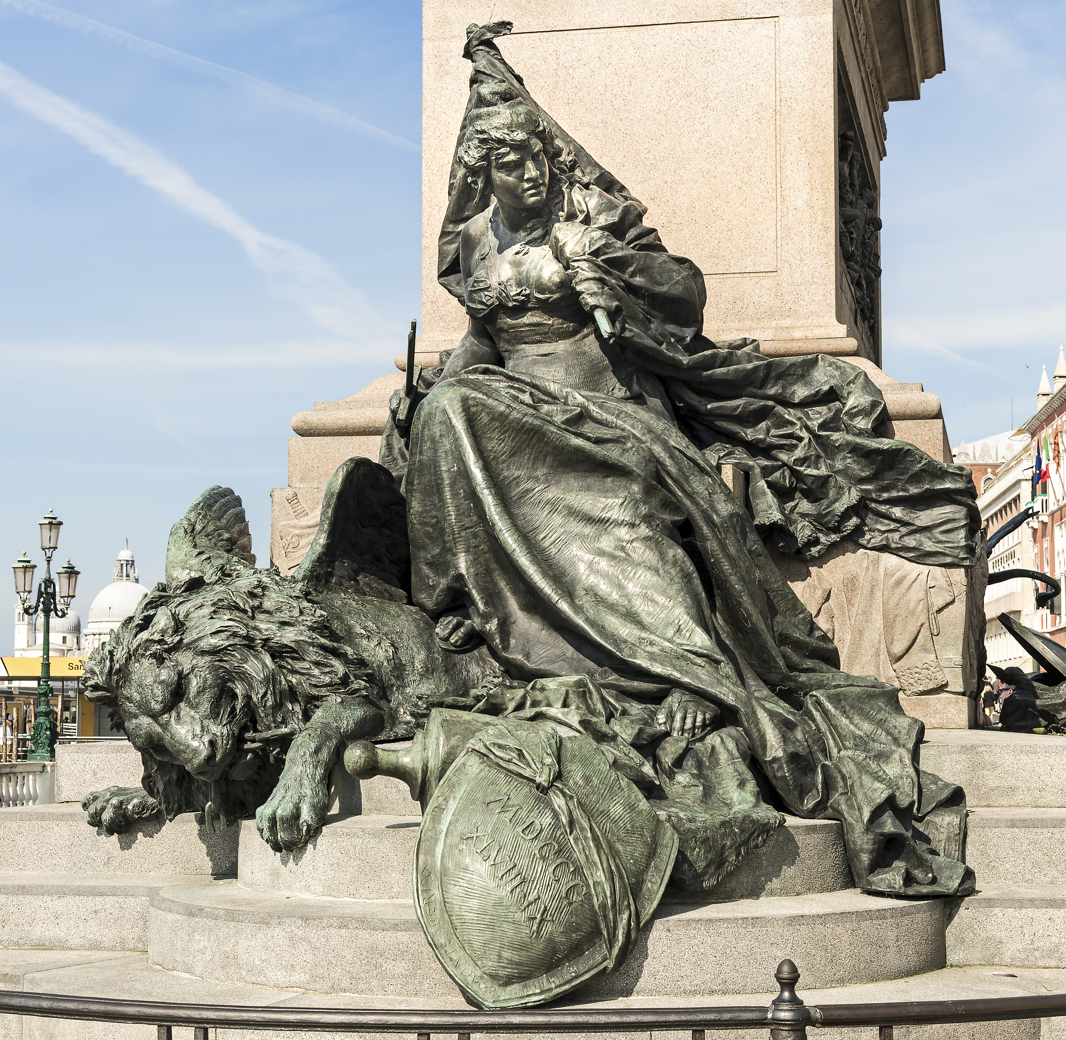 Monument of Victor Emmanuel II located on the Riva degli Schiavoni. Subjugated Venice it is the work of Ettore Ferrari and was erected in 1887.