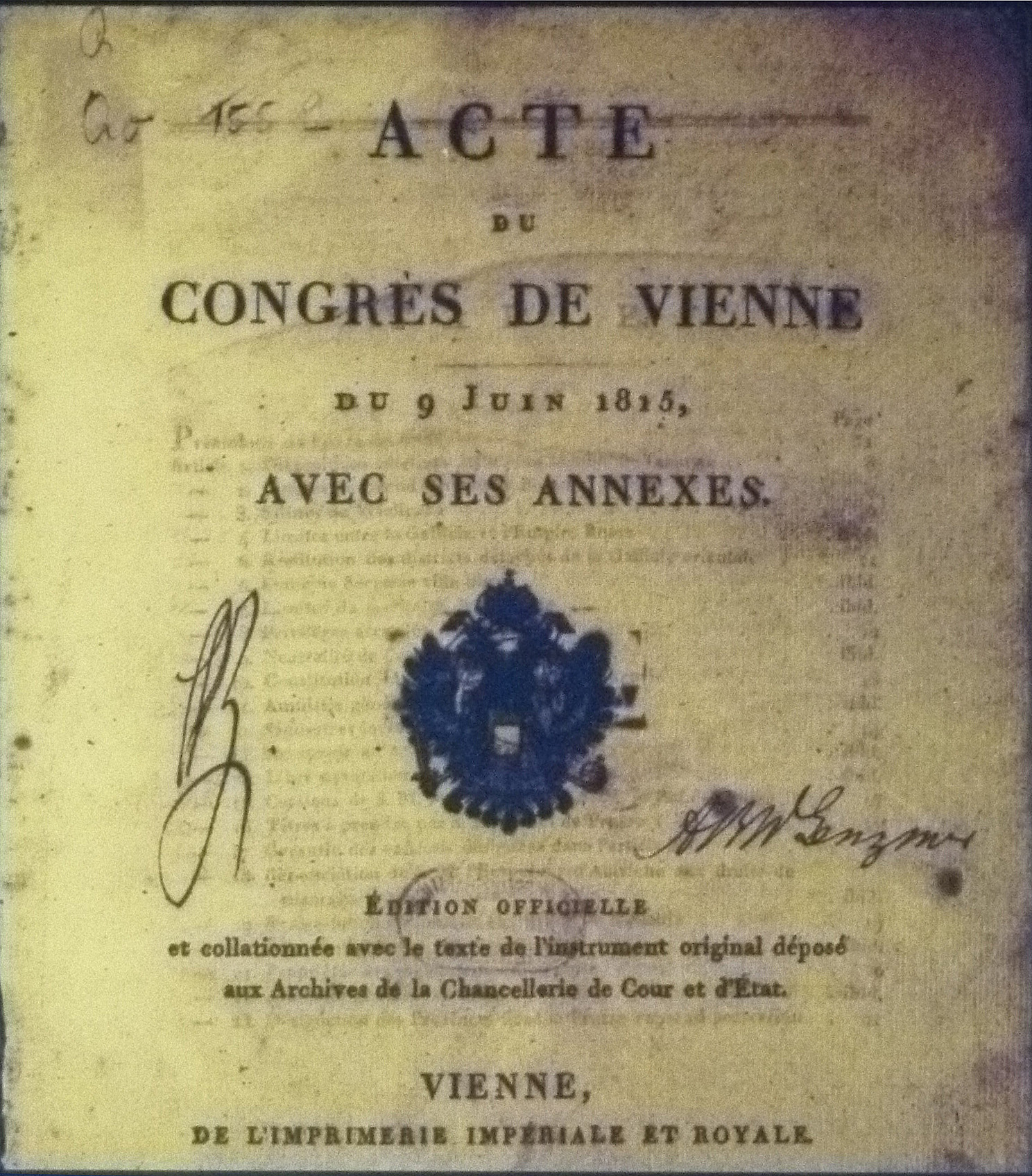 Frontispiece of the Acts of the Congress of Vienna (1815)