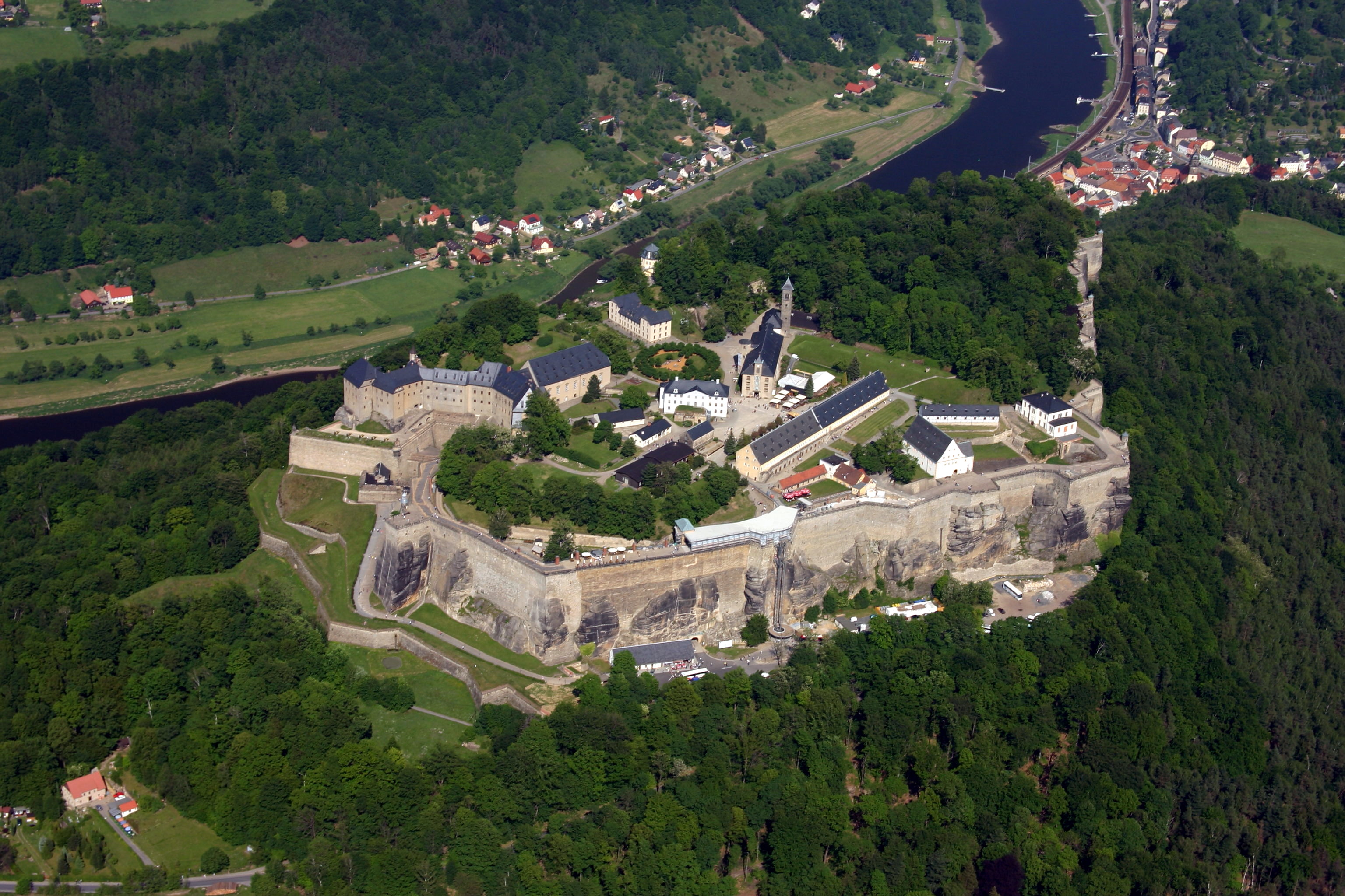 Aerial photo of the Festung Königstein (Fortress)