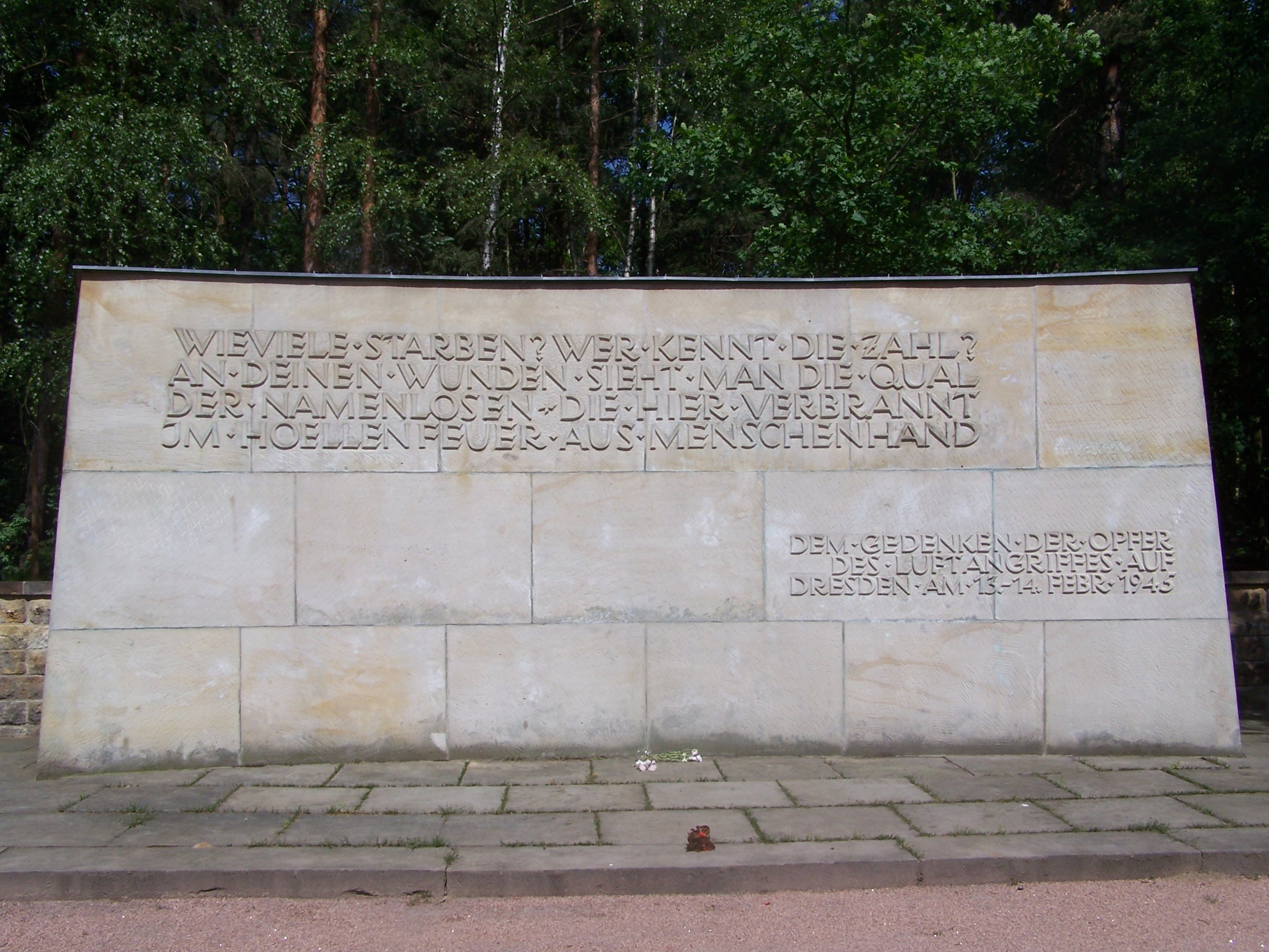 memorial for the casualties of the bombing of Dresden in WW 2 at the cemetery Heidefriedhof in Dresden