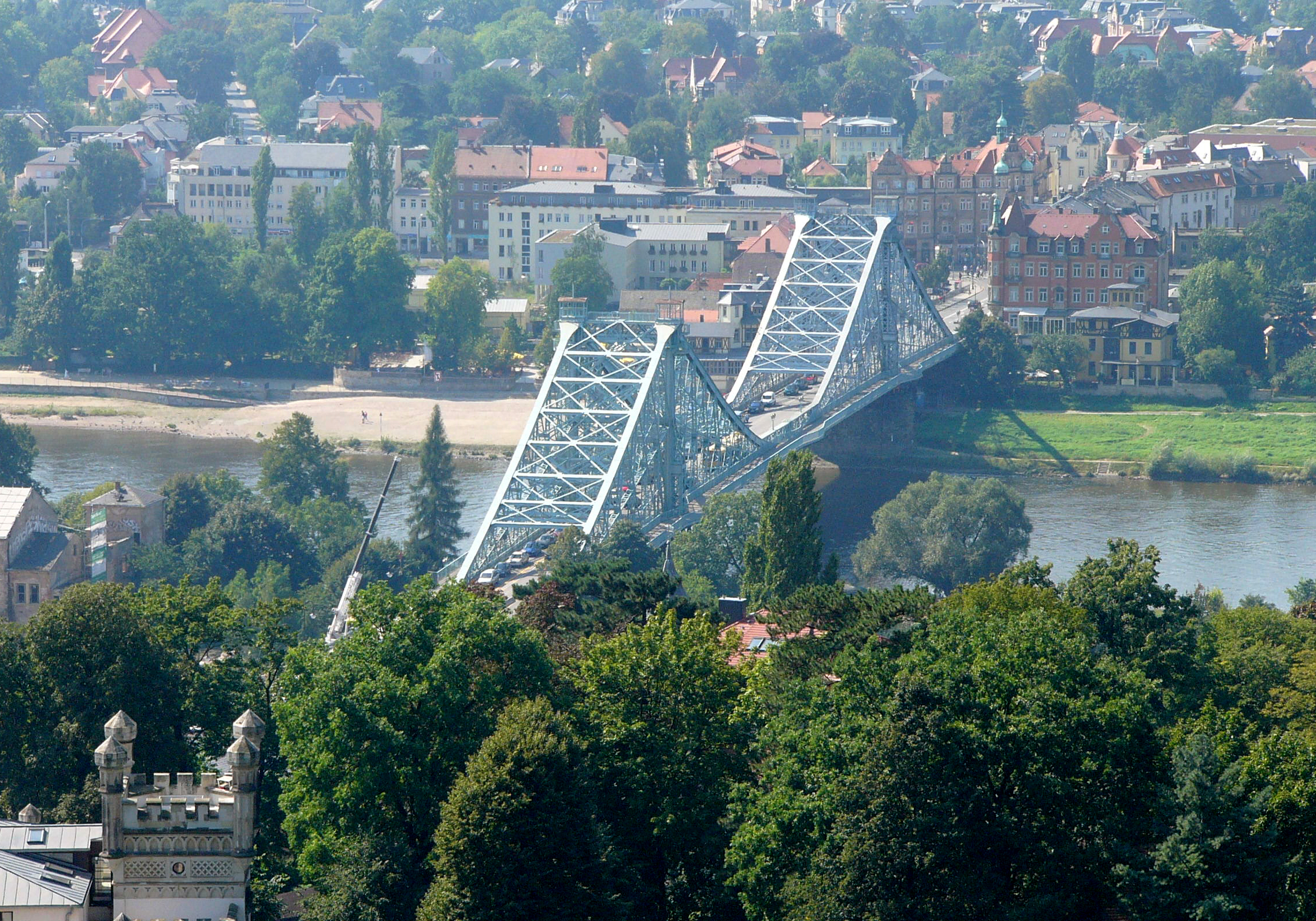 Blue Wonder is the commonly used name for the Loschwitz Bridge over the Elbe River in Dresden, Saxony, Germany.