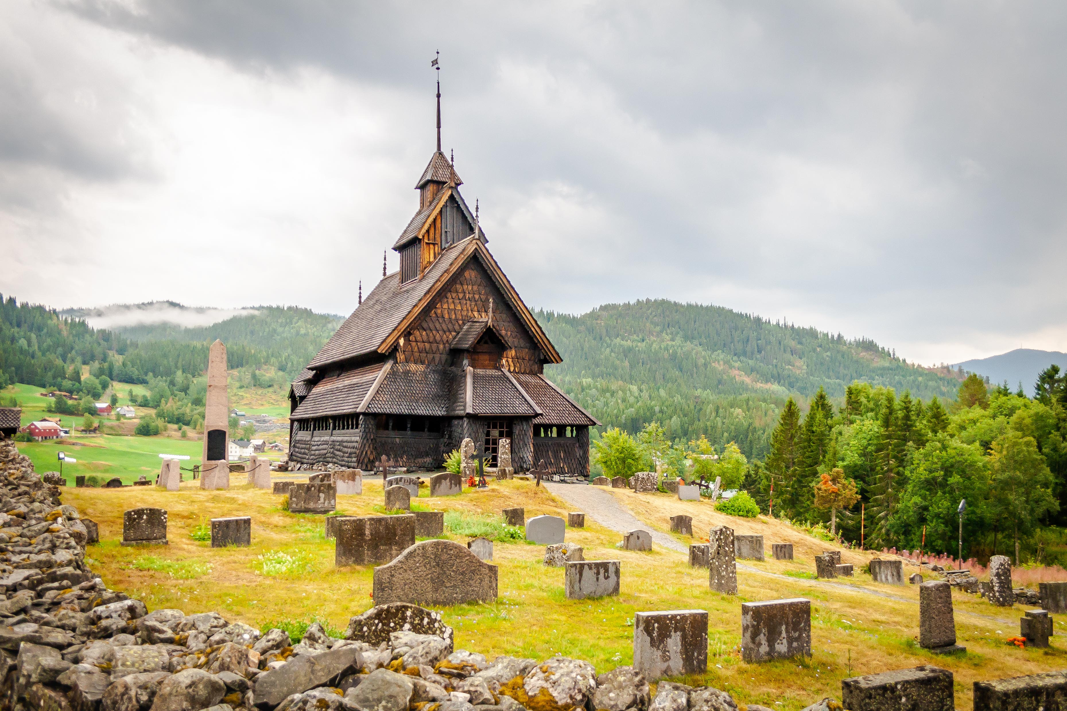 Stave church in Norway, close to Vest Telemark Museum.