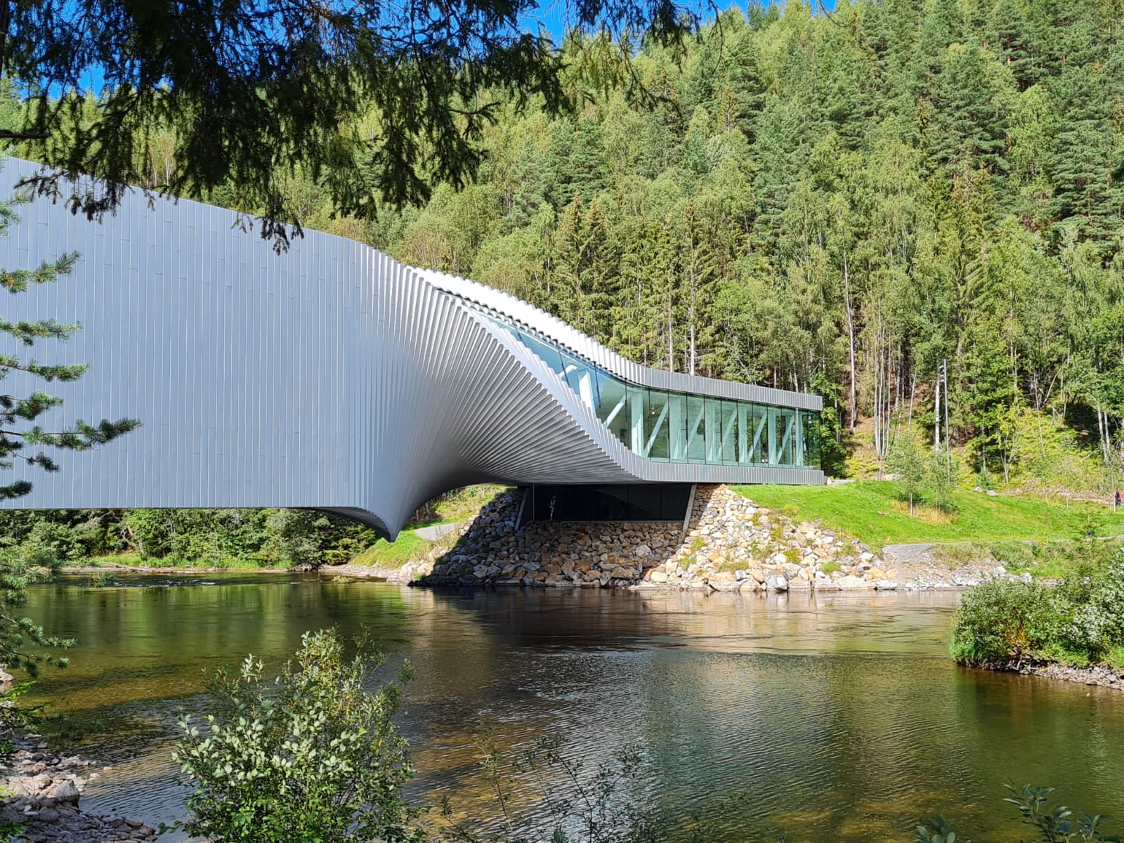 'The Twist' bridge as part of the Kistefos Museum in Jevnaker, Akershus, Norway.