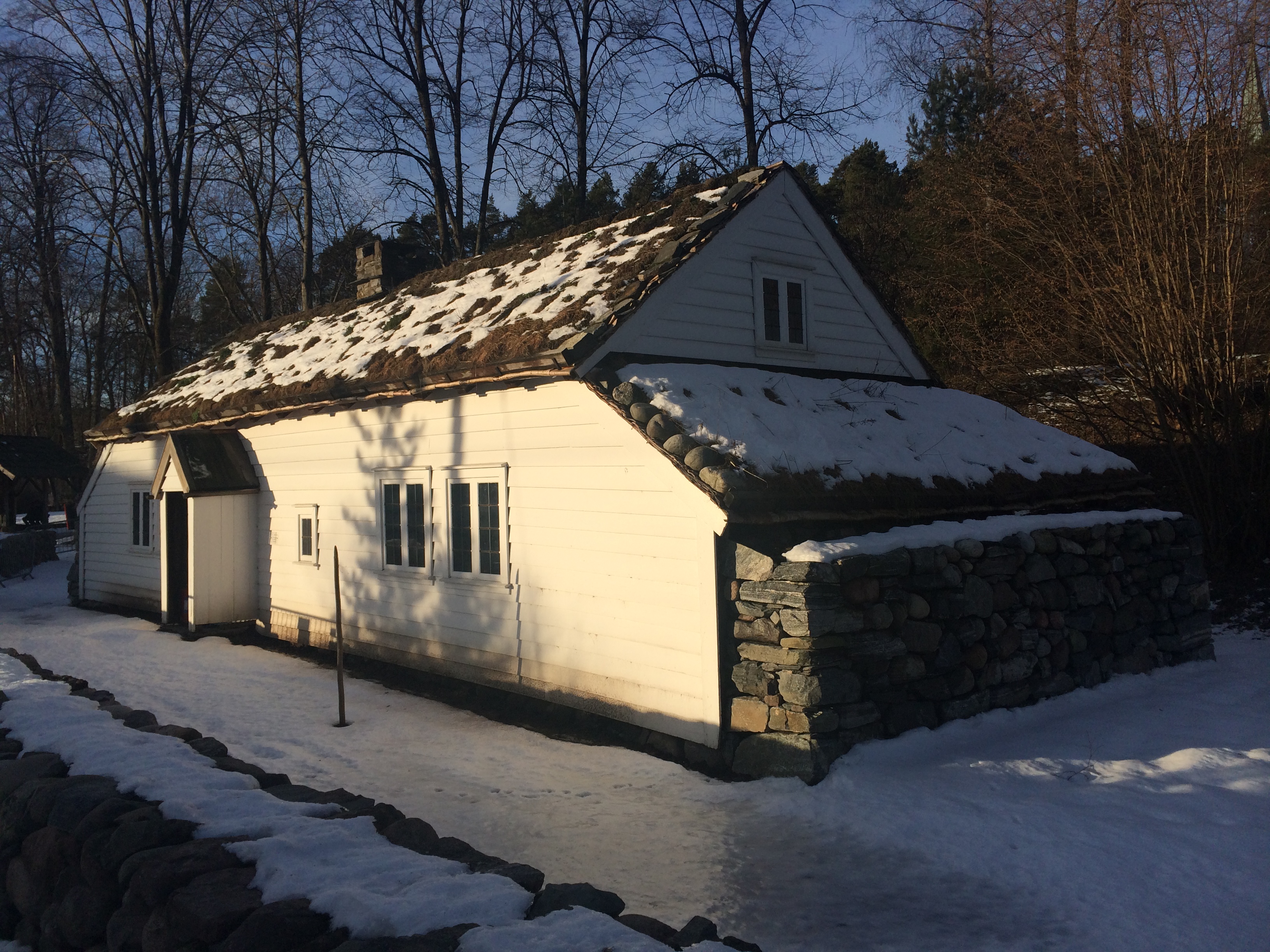 Typical 19th century house from Lende, Jæren, Norway. Displayed at the Norwegian Outdoor Museum for Cultural Heritage, Oslo.