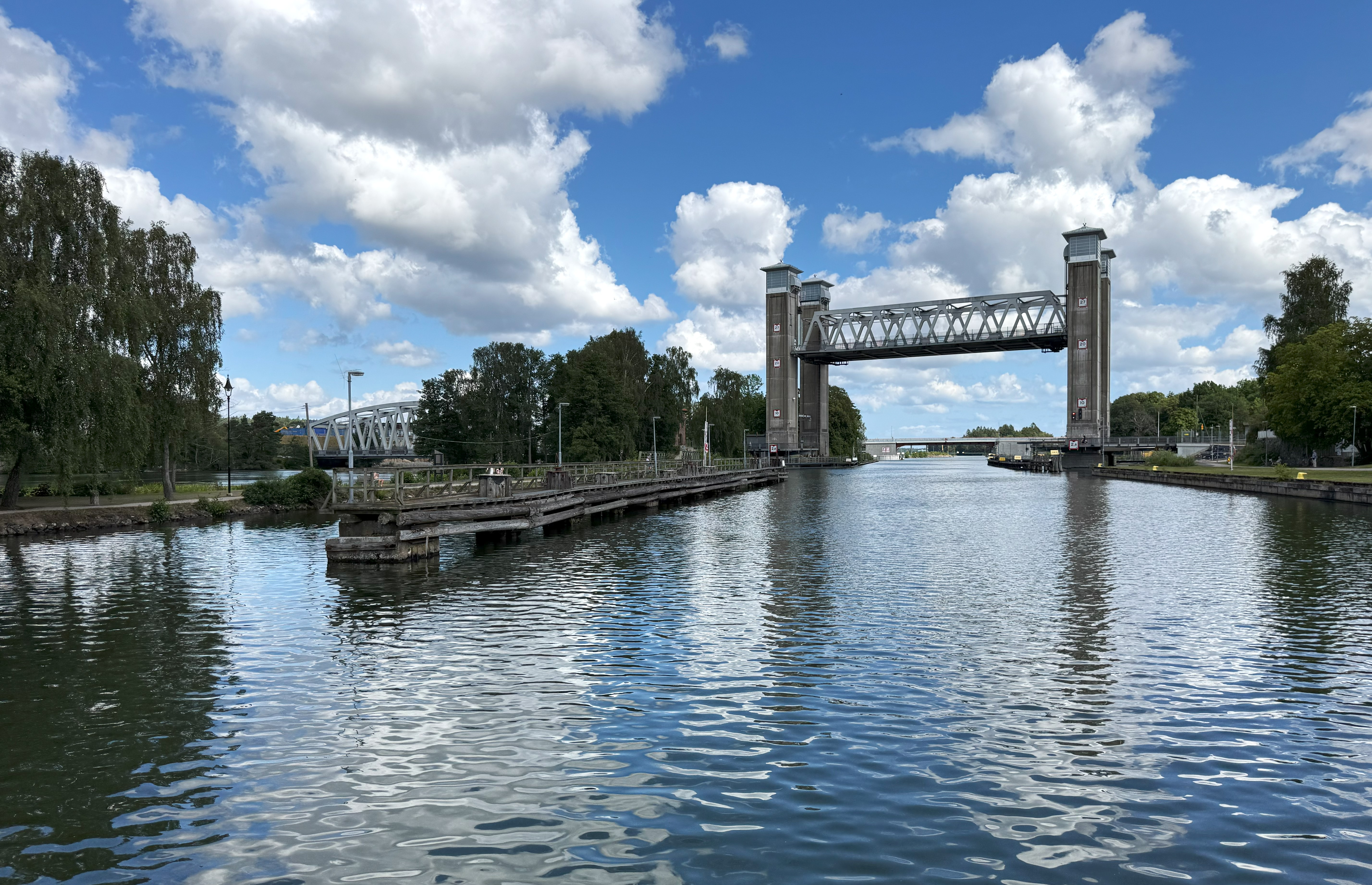 South end of Stallbacka canal, as seen from Klaffbron in Trollhättan, Sweden.