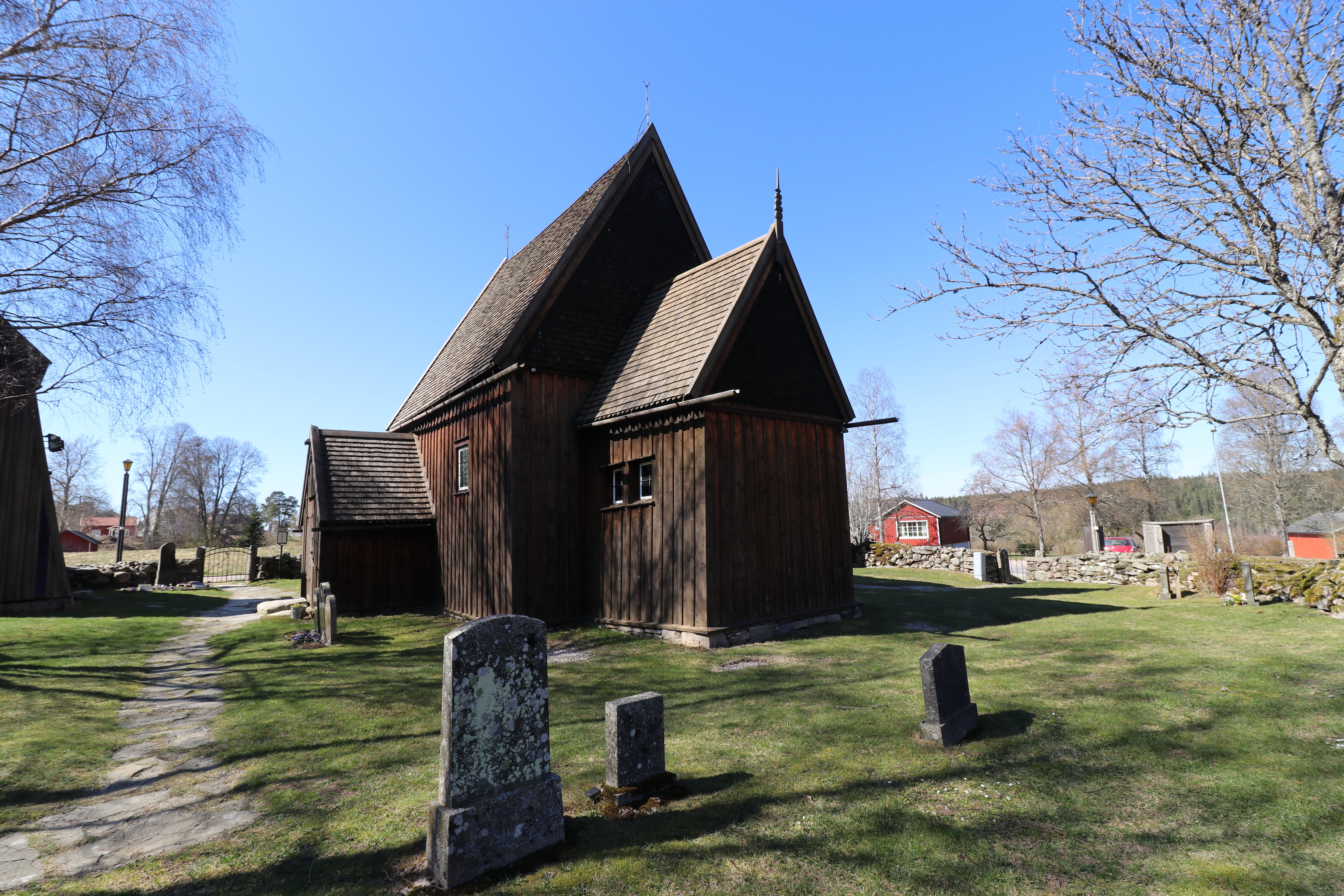 Hedared stave church north of Borås in the west of Sweden, Sweden's only preserved medieval stave church