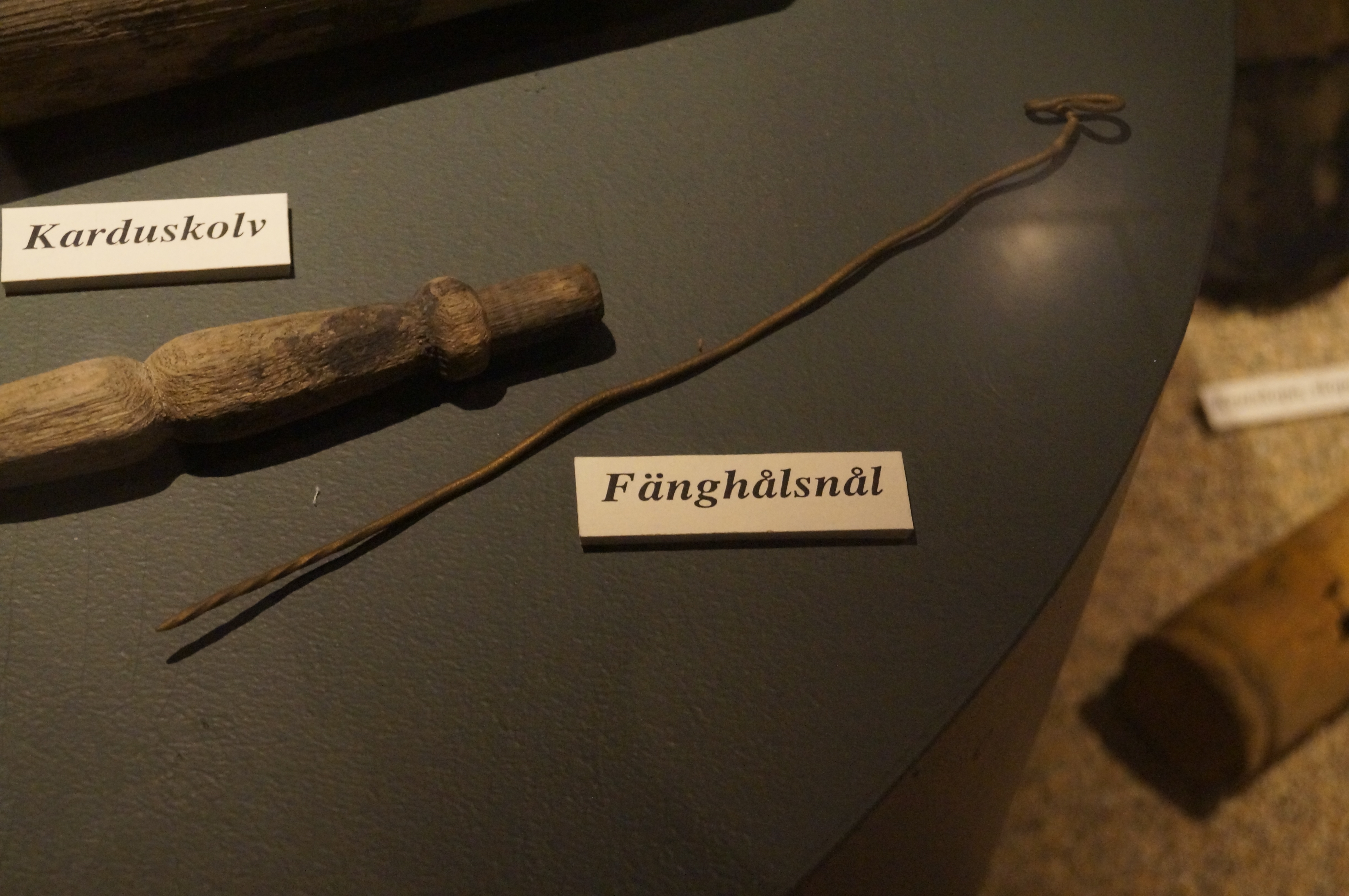 The needle for the touch hole for a canon, salvaged from Kronan (ship), exhibited at Kalmar läns Museum.