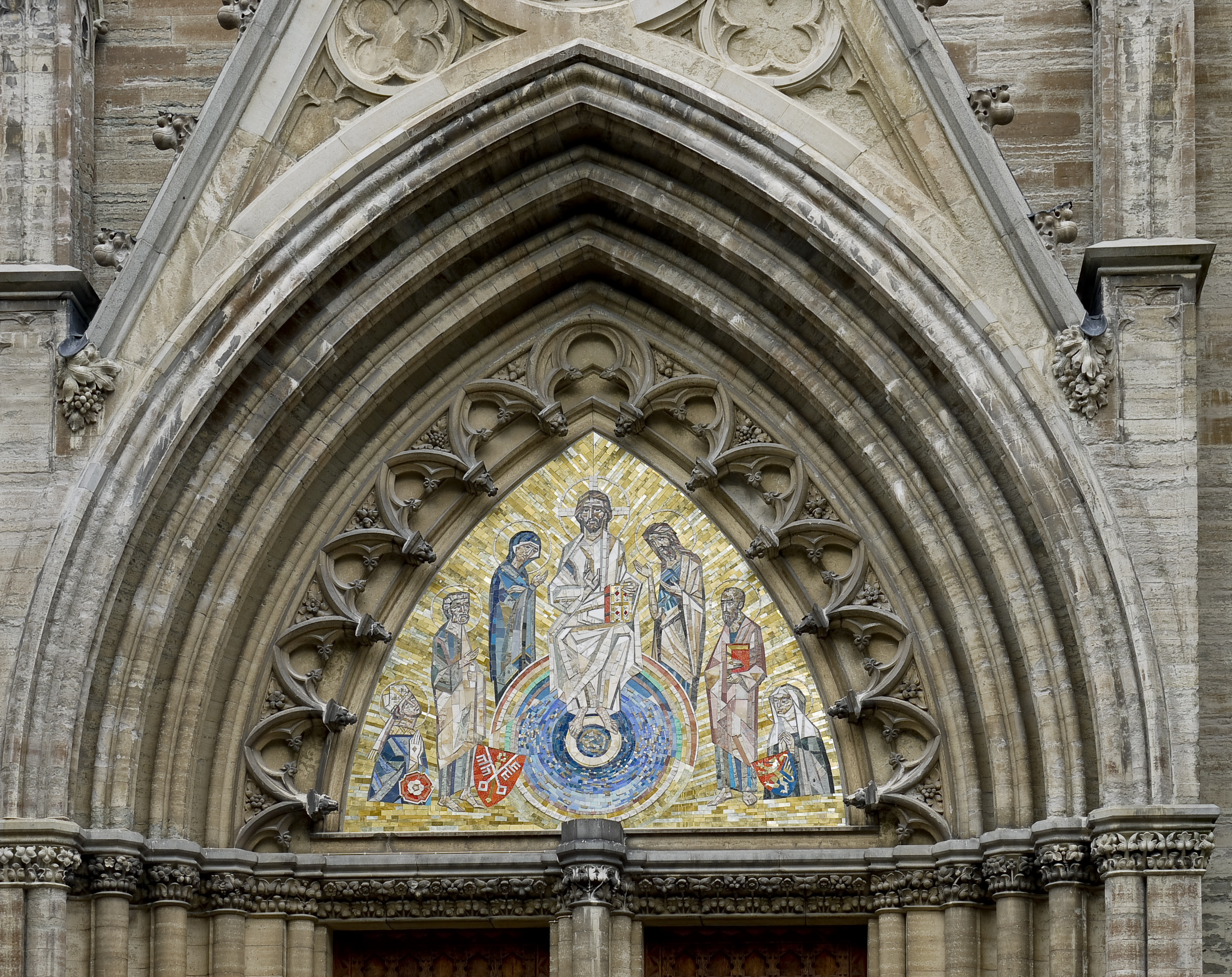 Linköping Cathedral, Linköping, Sweden. Portal on main entrance.