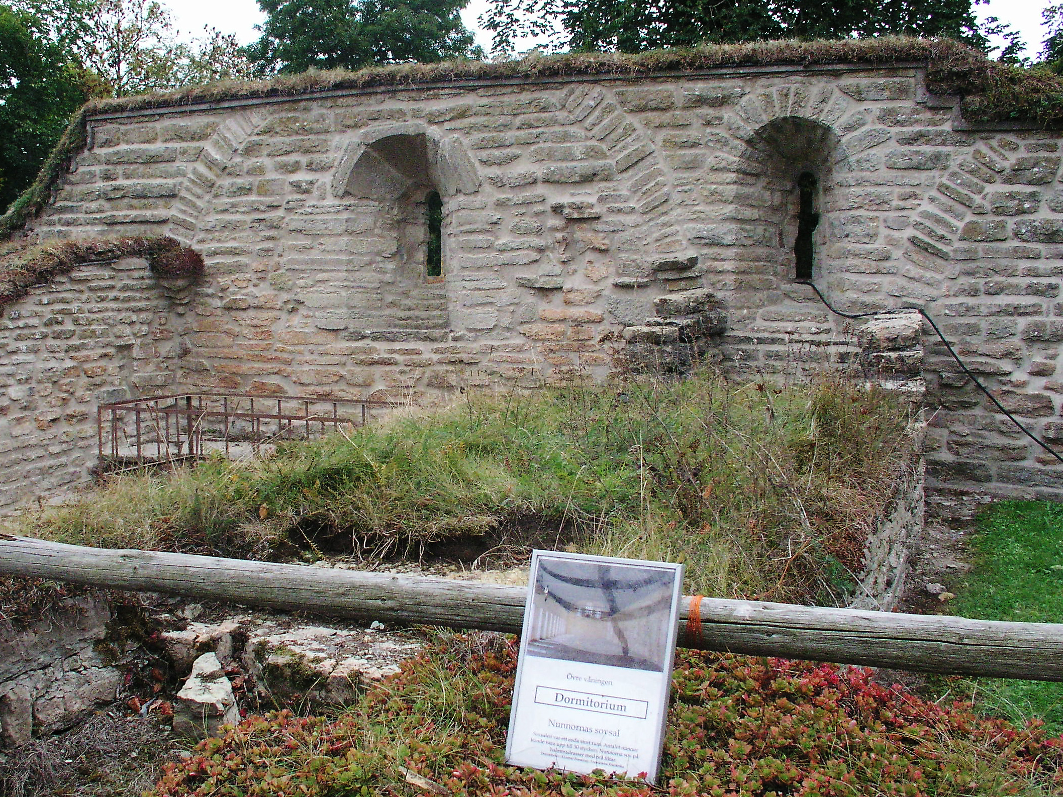Vreta kloster. Restorated walls in the old monastery. The photo was taken by Håkan Svensson (Xauxa) the 28th September 2003.