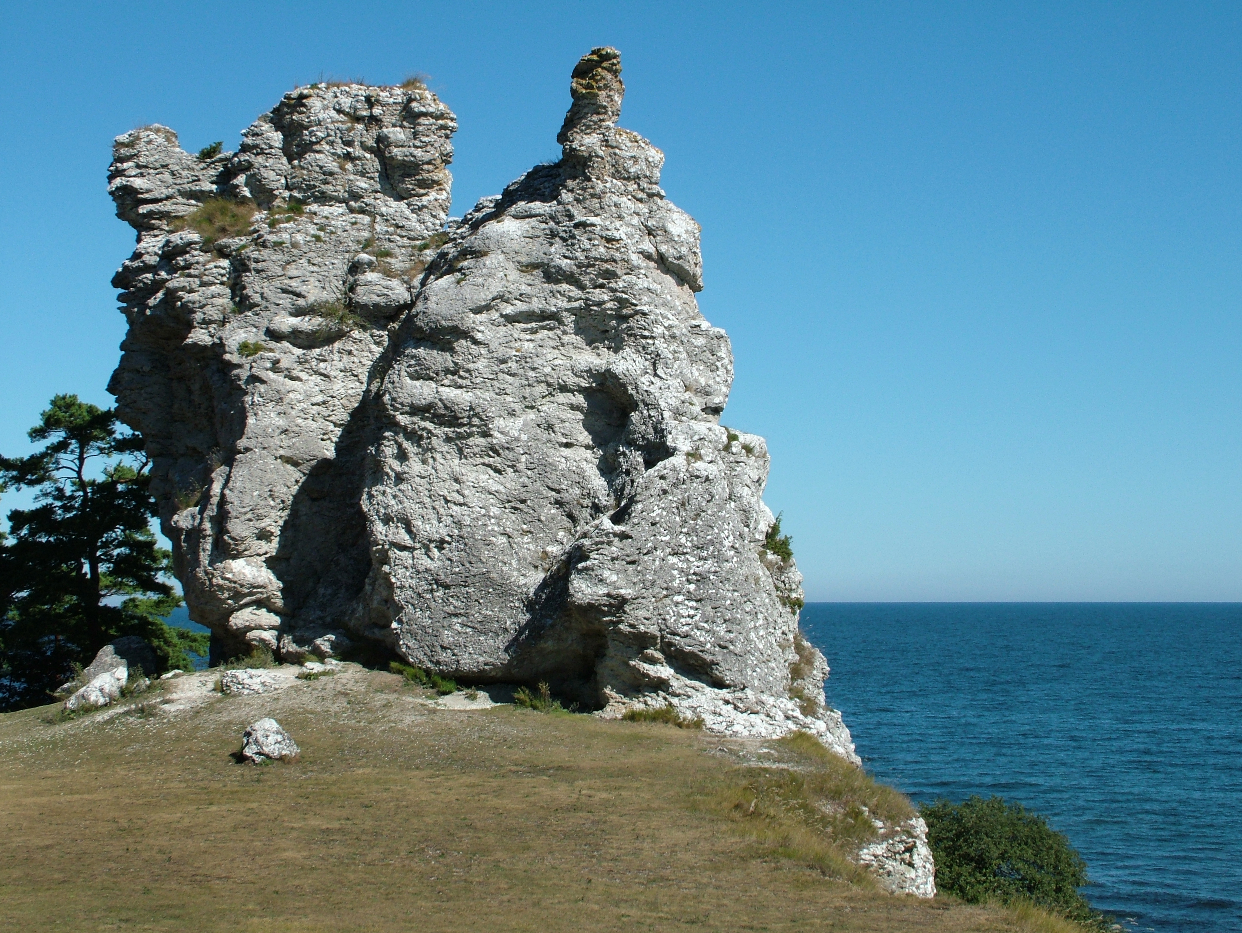 Rauk/Stack Jungfrun in Lickershamn, Gotland, Sweden.