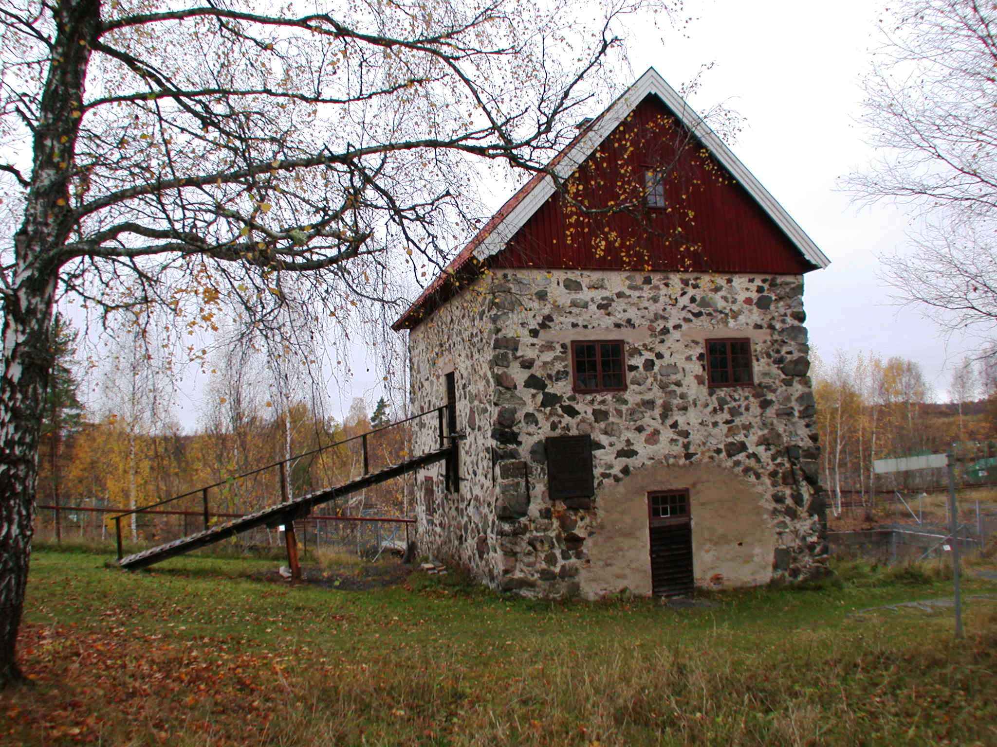 The engine house of Mårten Triewald's steam engine at Dannemora mines, Sweden
