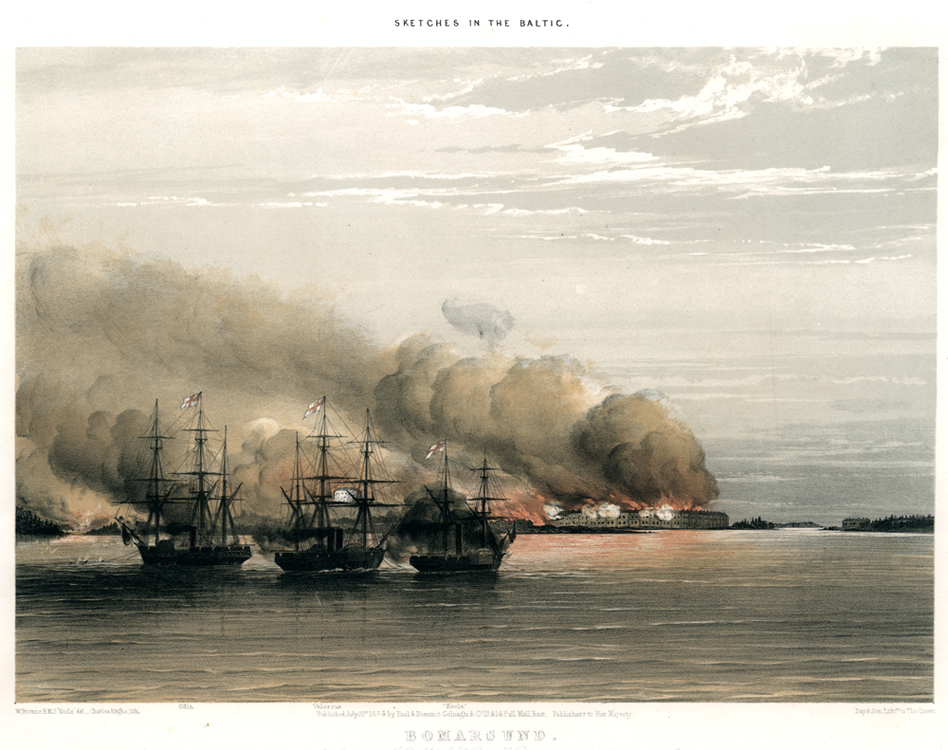 Print shows the Battle of Bomarsund.