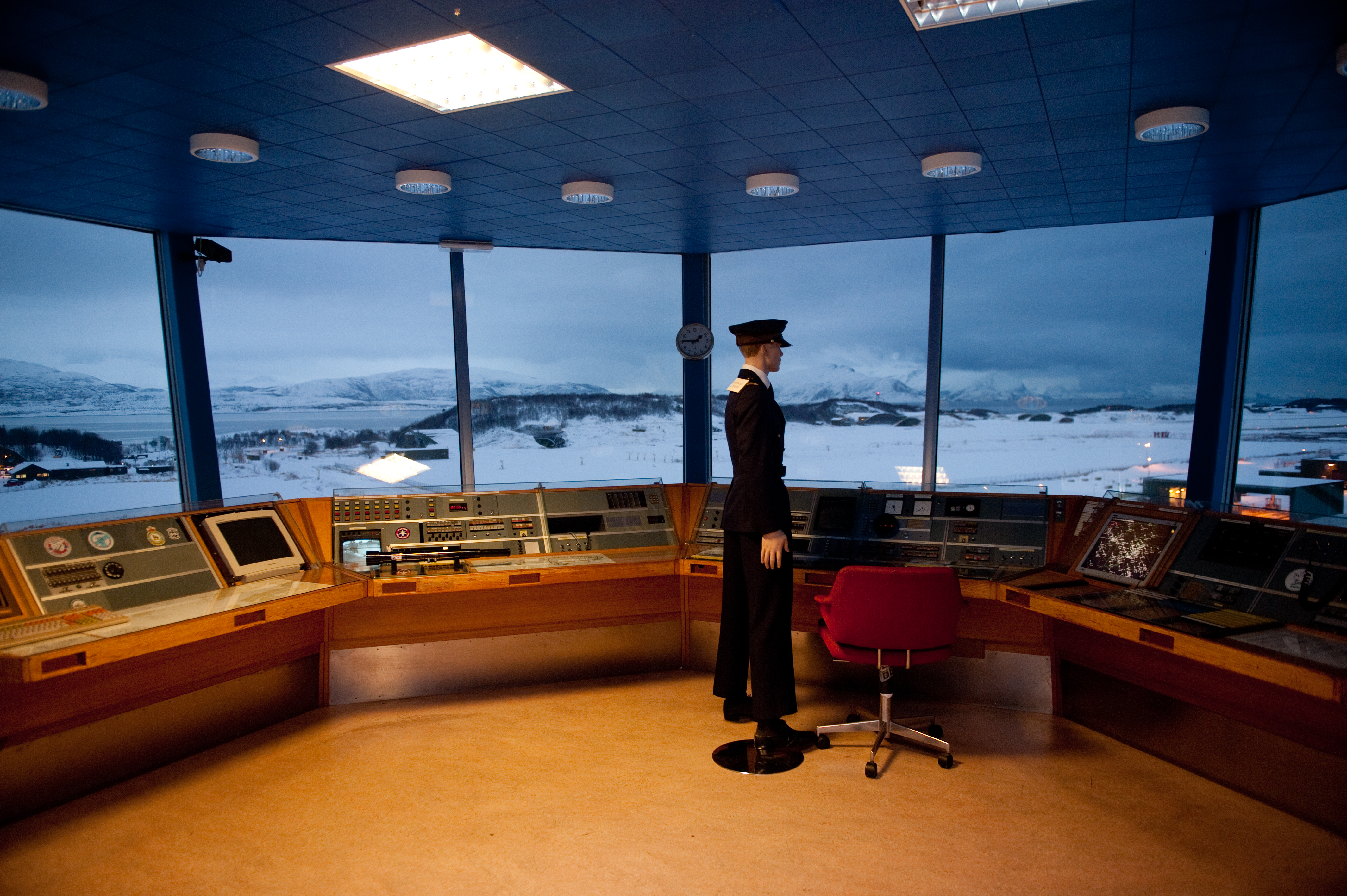 View of the old control tower of Bodø, which has become part of the Norwegian Aviation Museum