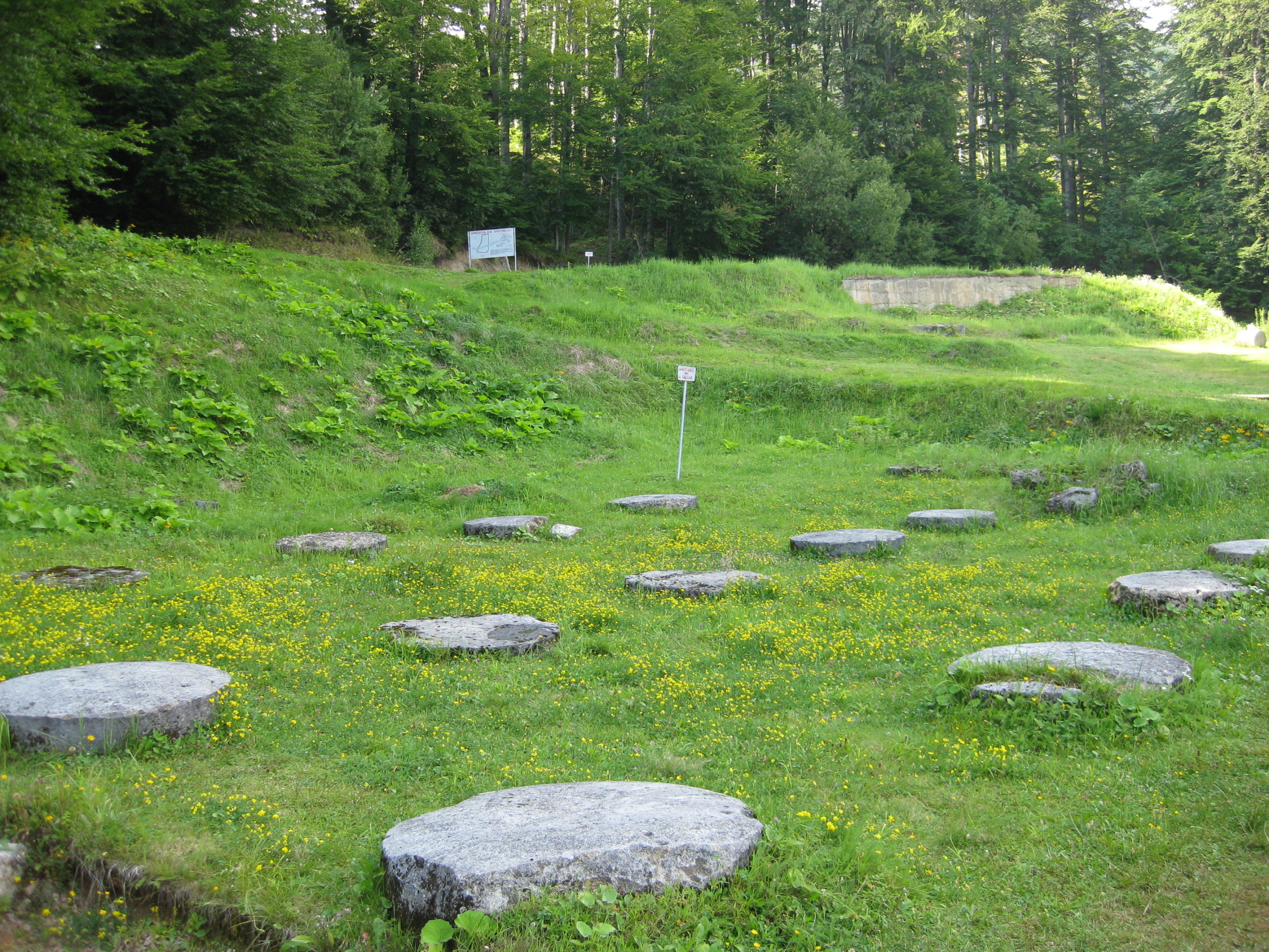 Ruins of a Dacian limestone sanctuary at Sarmizegetusa Regia, Romania