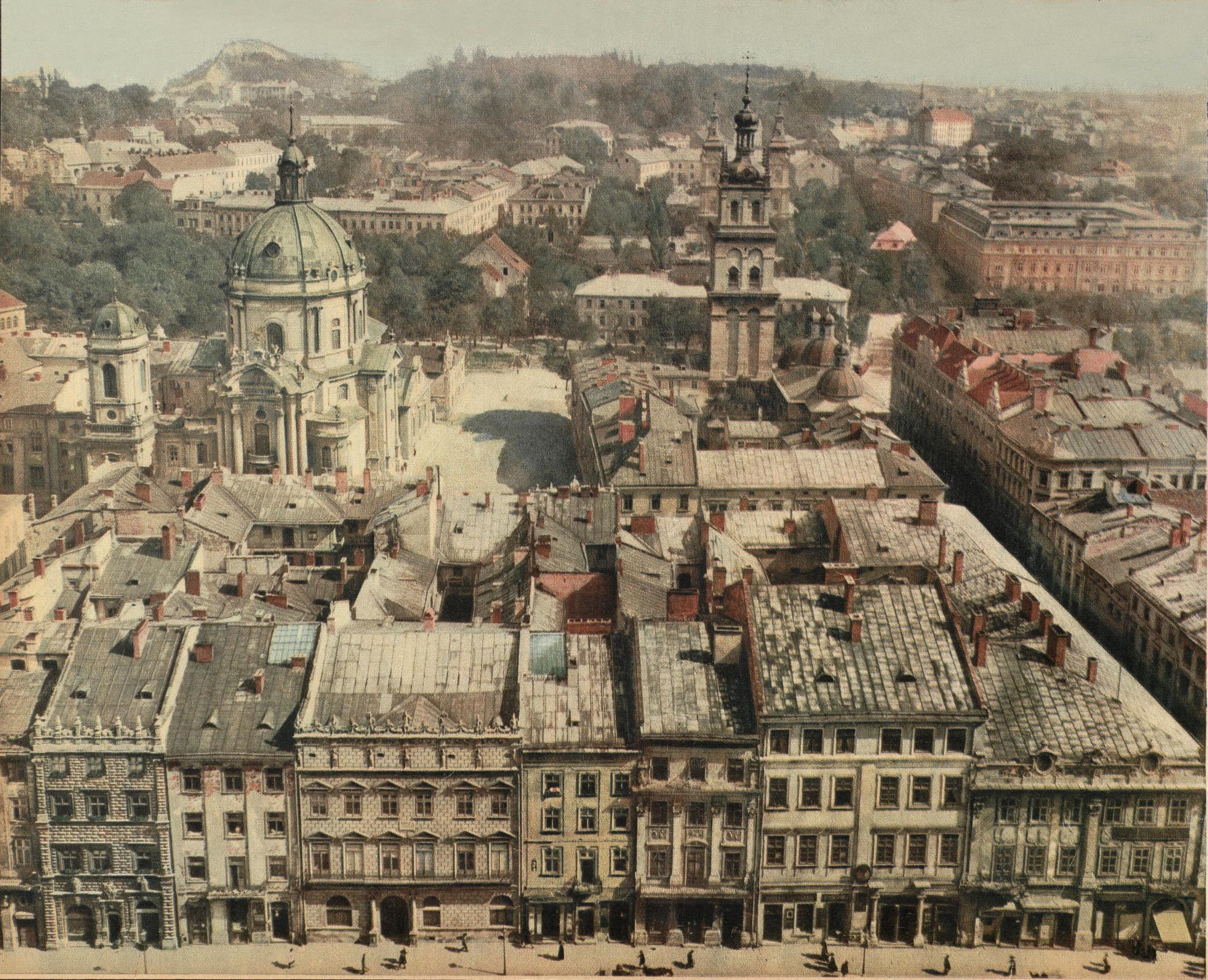 View from the tower of the town hall, in Lviv.