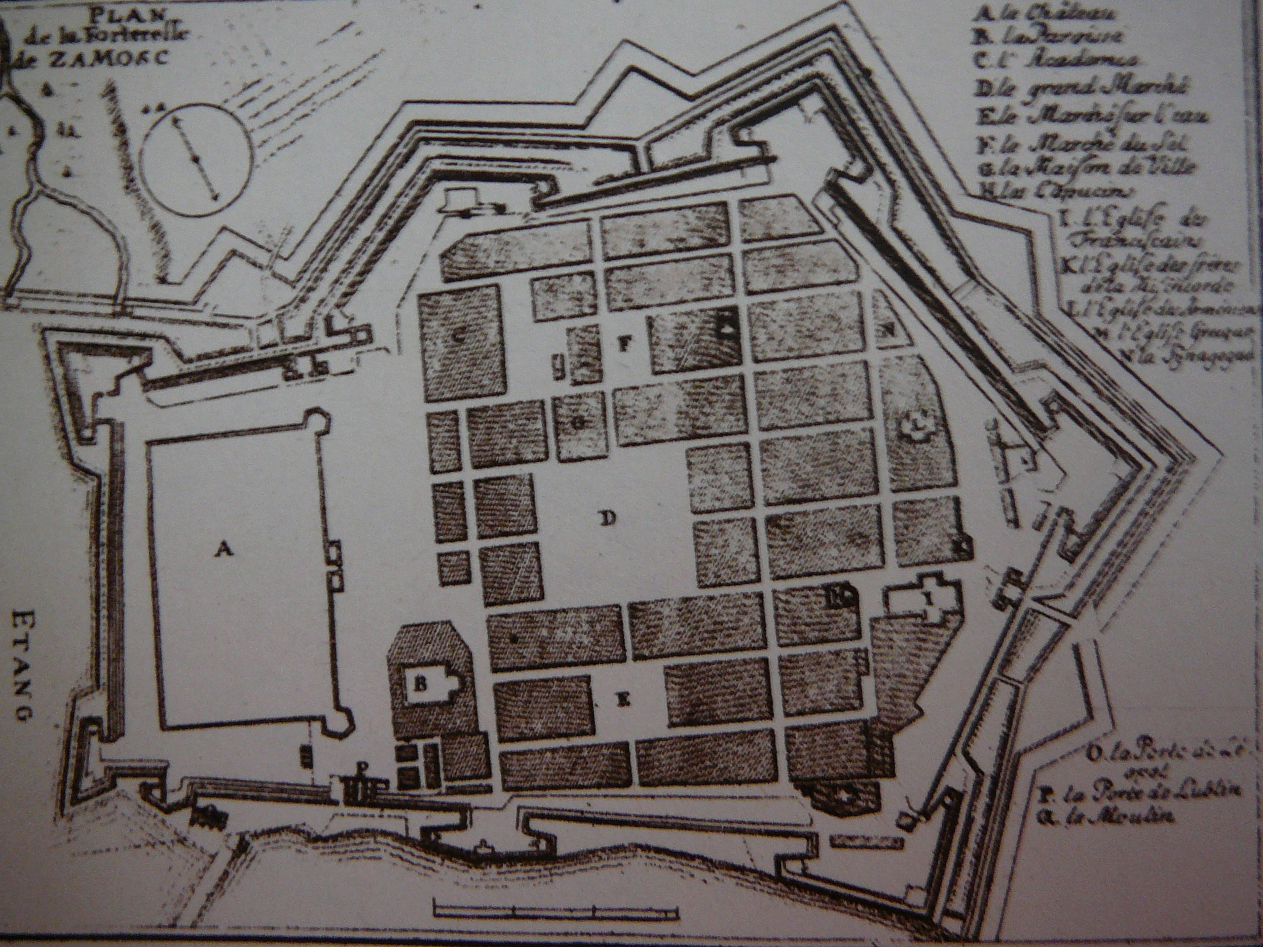 Plan of Zamosc Fortress from mid-17th centuryPlan Twierdzy Zamość z drugiej połowy XVII w.