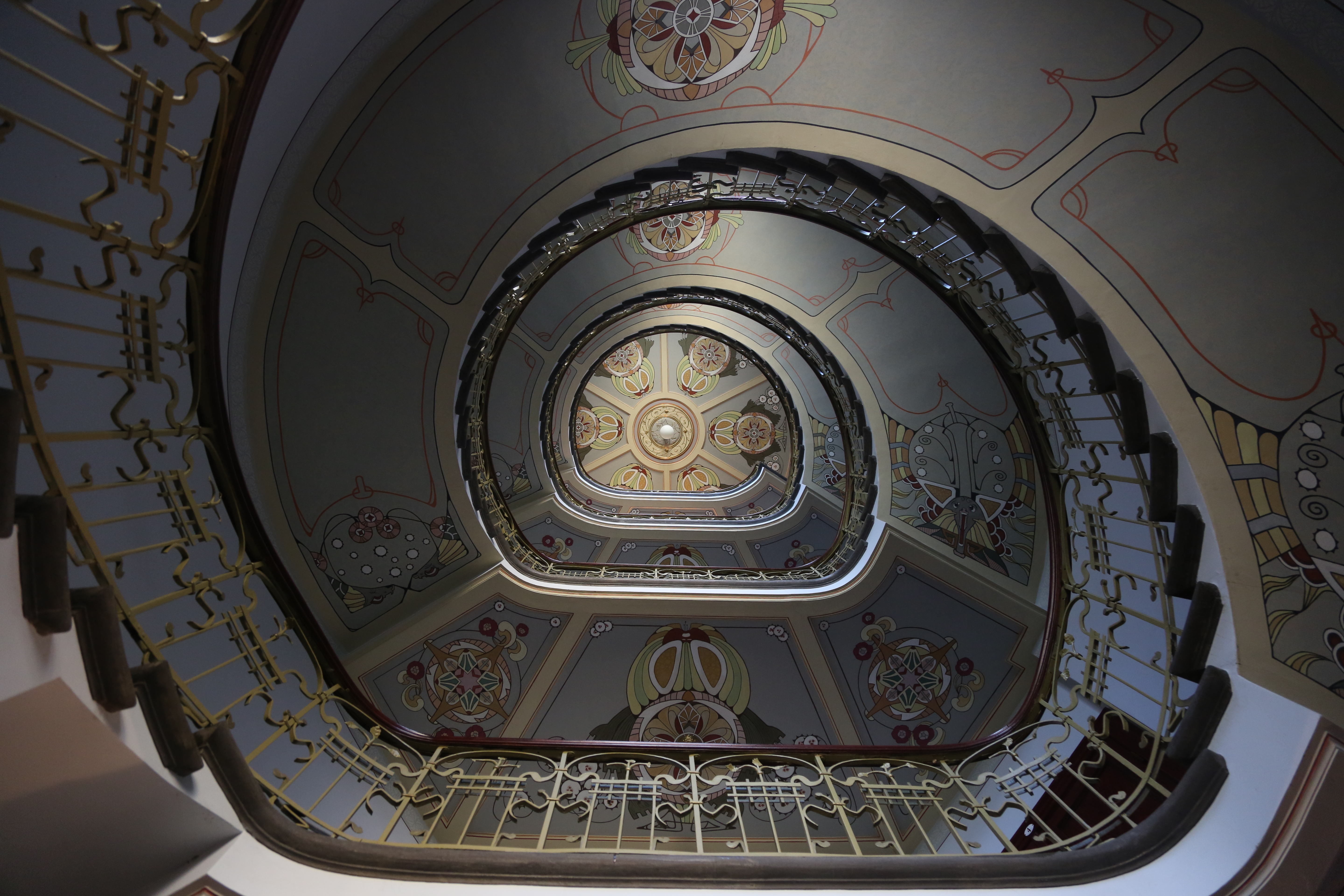 Staircase in Alberta ielā 12, Riga, Latvia. Building built 1903. Architects Konstantīns Pēkšēns and Eižens Laube