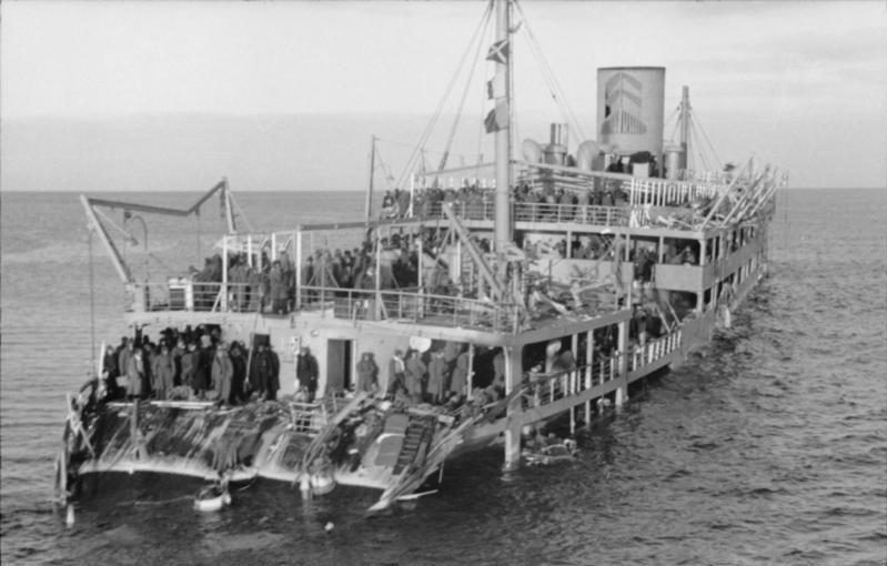 Soviet passenger ship Iosif Stalin, used for evacuation of troops from Hanko in November 1941, damaged by mine on 3 December 1941 and captured by the Germans