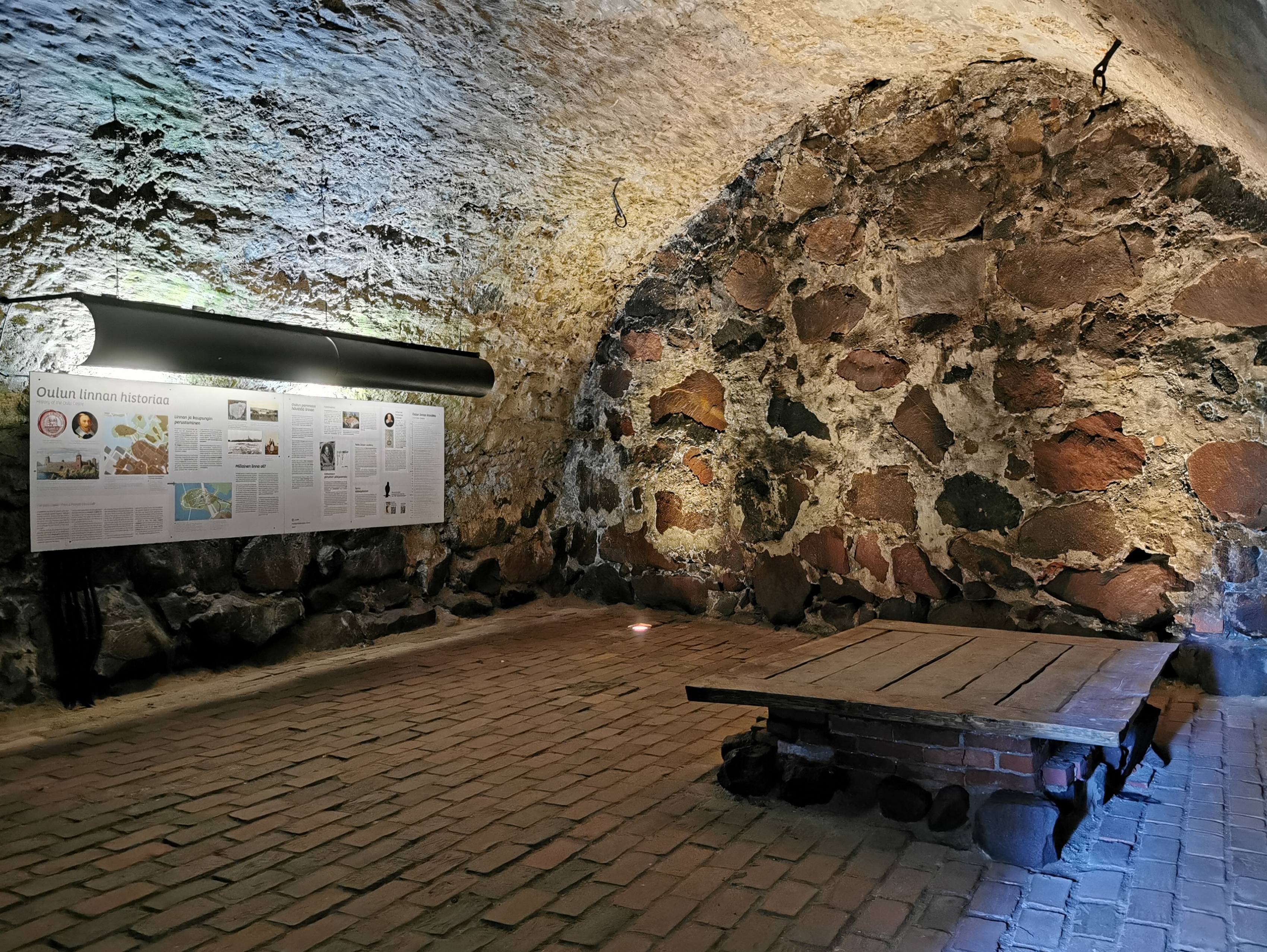 Small exhibition of the Oulu Castle in a cellar of the former fortification.