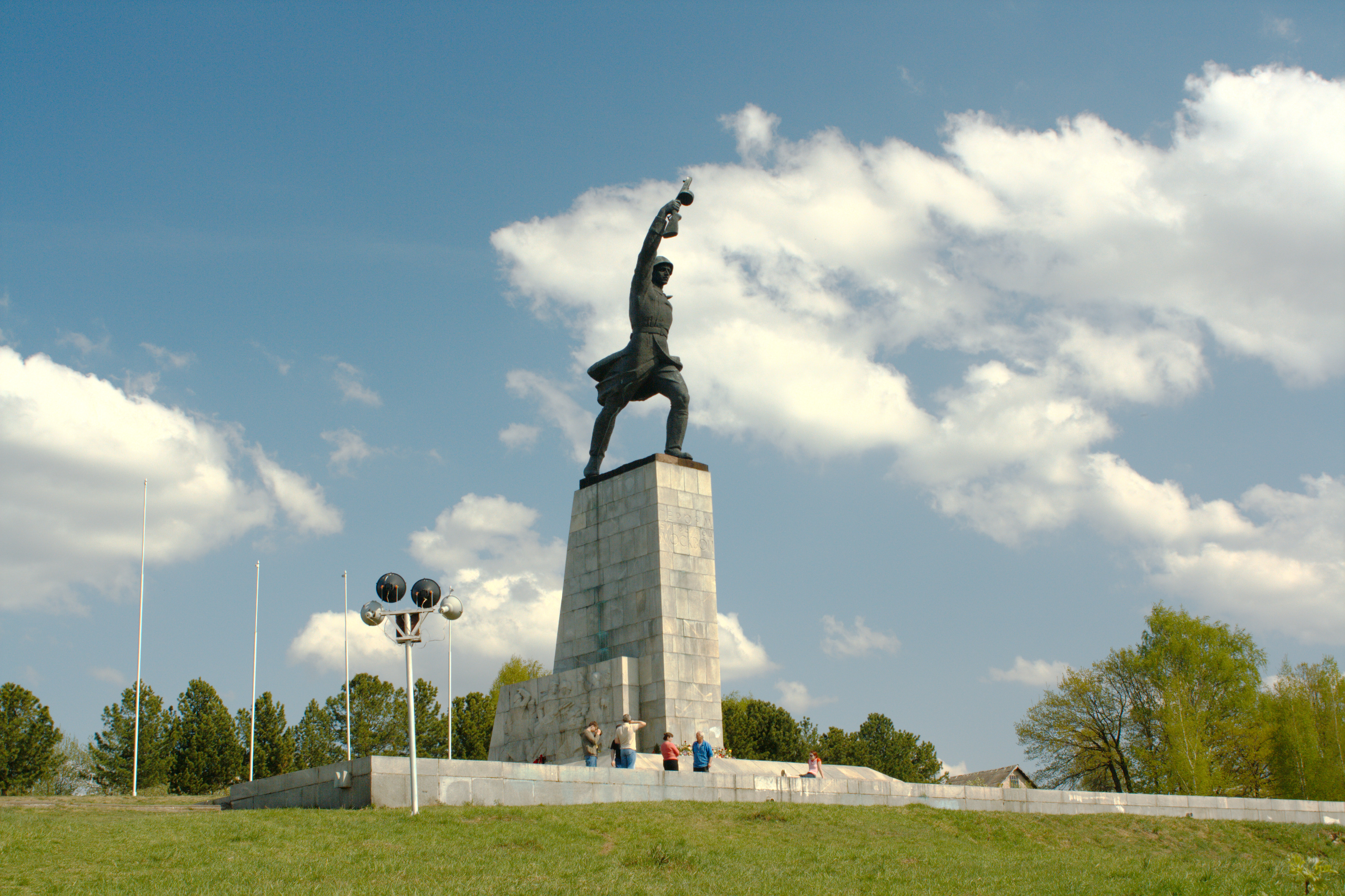 Monument to fallen WWII soldiers in battles against the fascist forces in the "Peremilovskoy height, near the town Yakhroma, Moscow region, Dmitrov district, Russia.