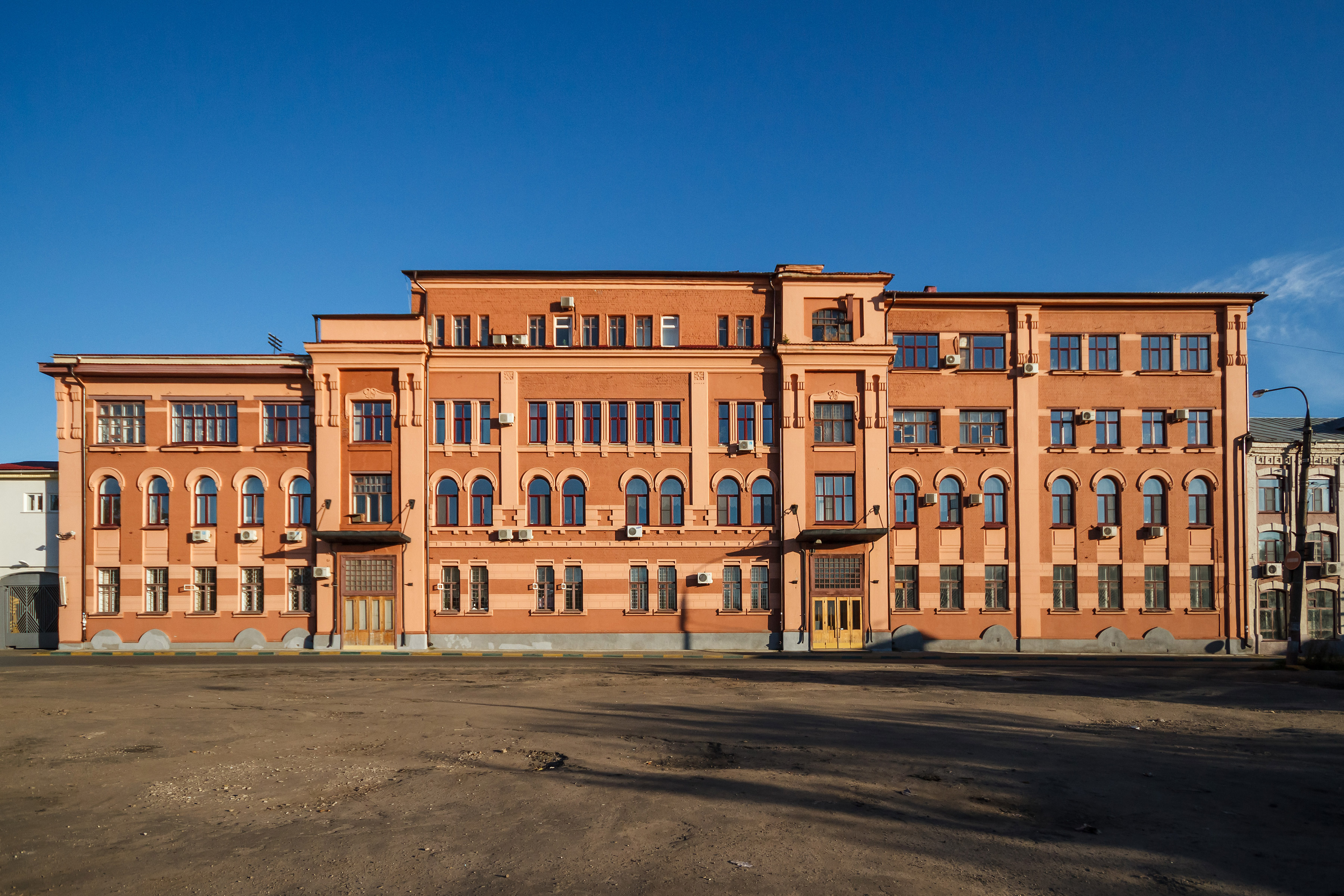 The main entrance of Krasnoye Sormovo Factory No. 112 in Nizhny Novgorod, Russia