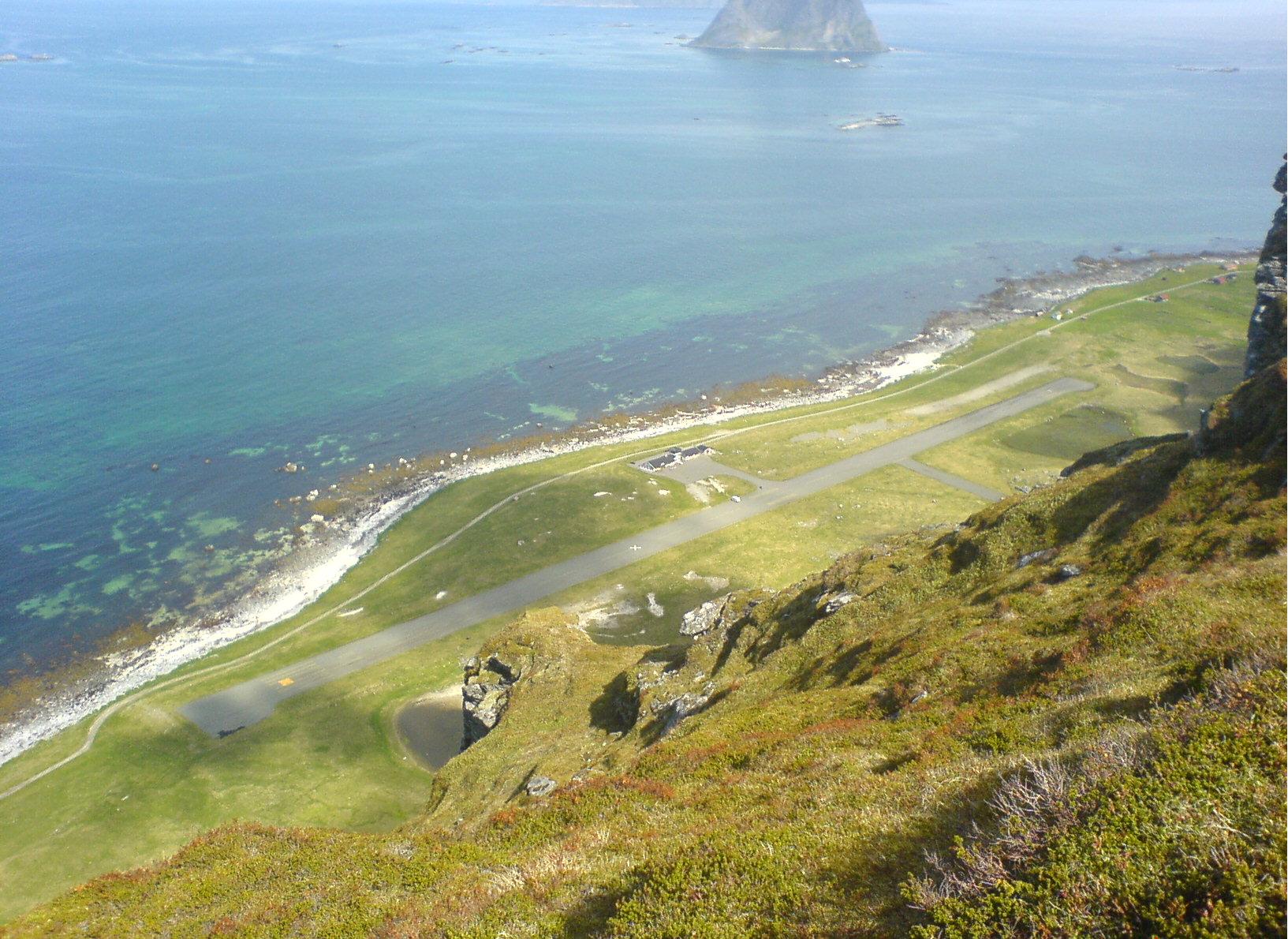 The former airport on Værøy, Norway.