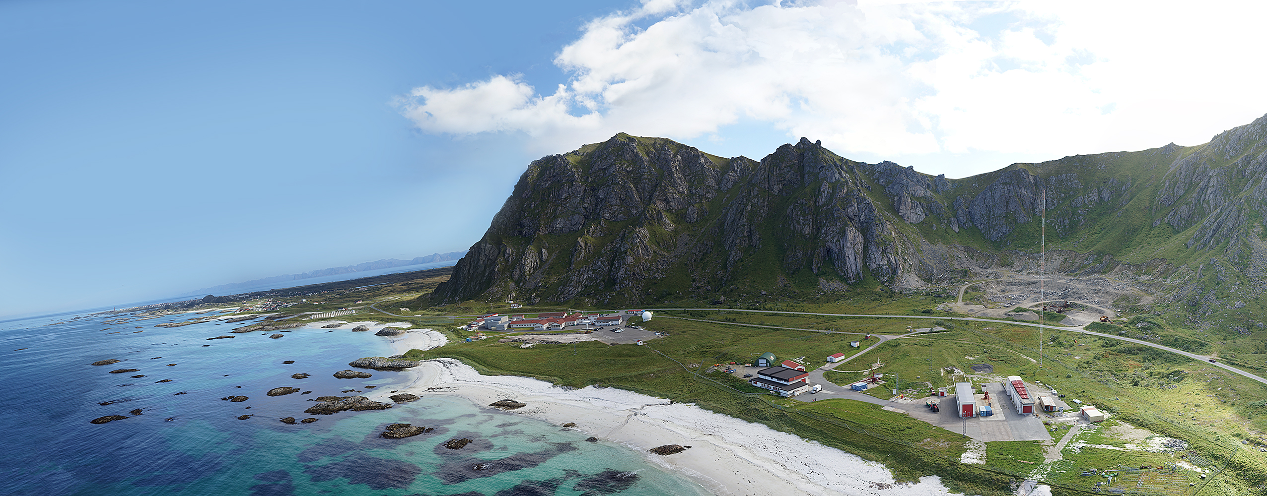 View over Oksebåsen, the area Andøya Space Center is located. Photo takes from a multirotor.