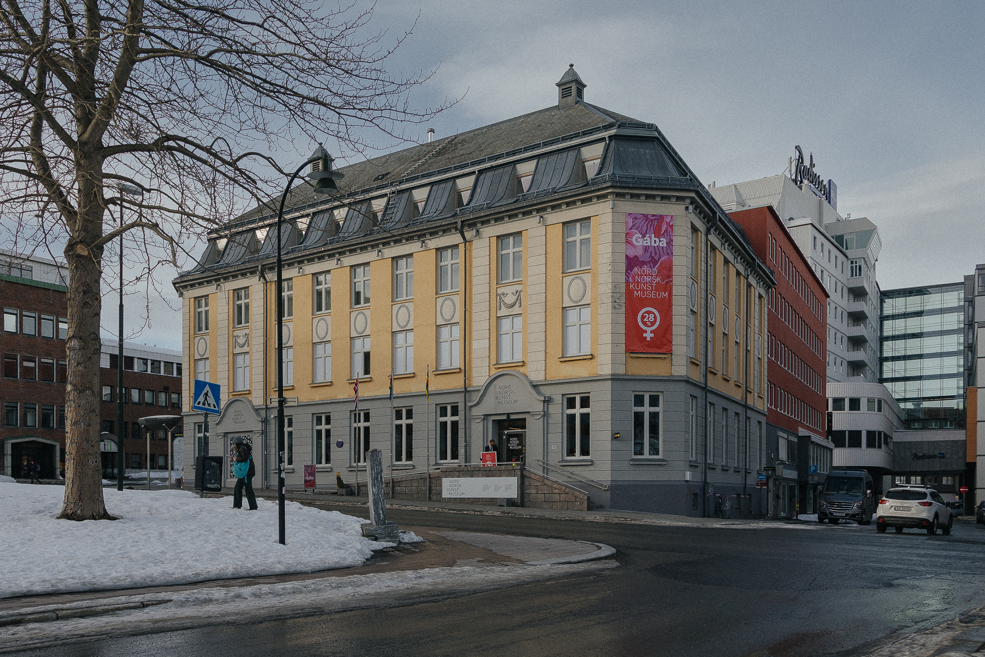 Southern facade of Nordnorsk Kunstmuseum in Tromsø, Norway