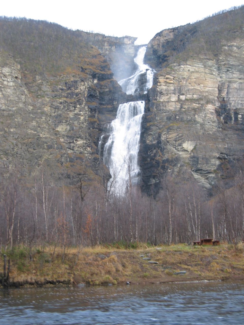 The waterfall Mollisfossen in Reisa National Park, Nordreisa, Troms, Norway