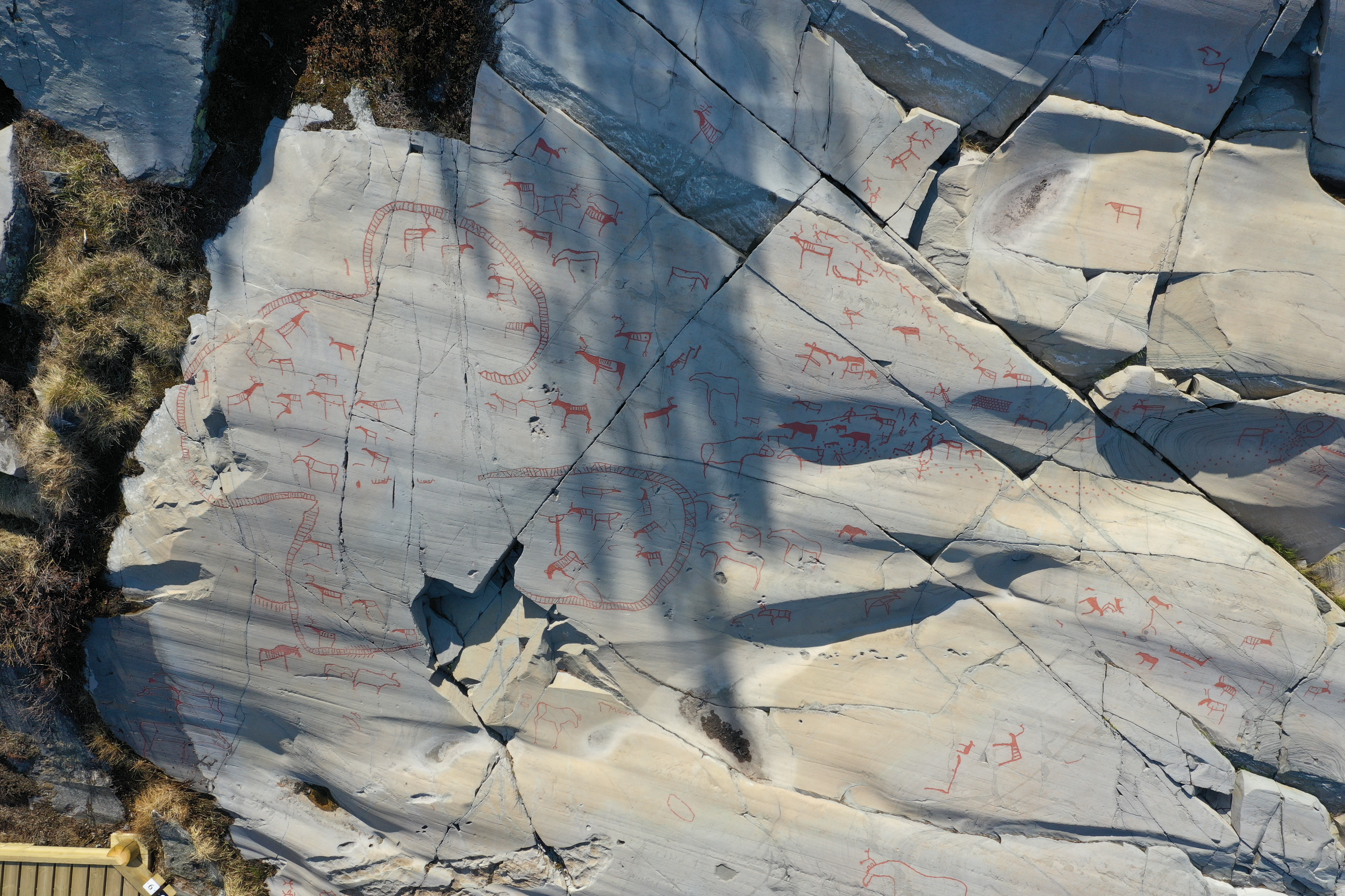 Rock Art of Alta - Dronephoto of corral, Bergbukten 1