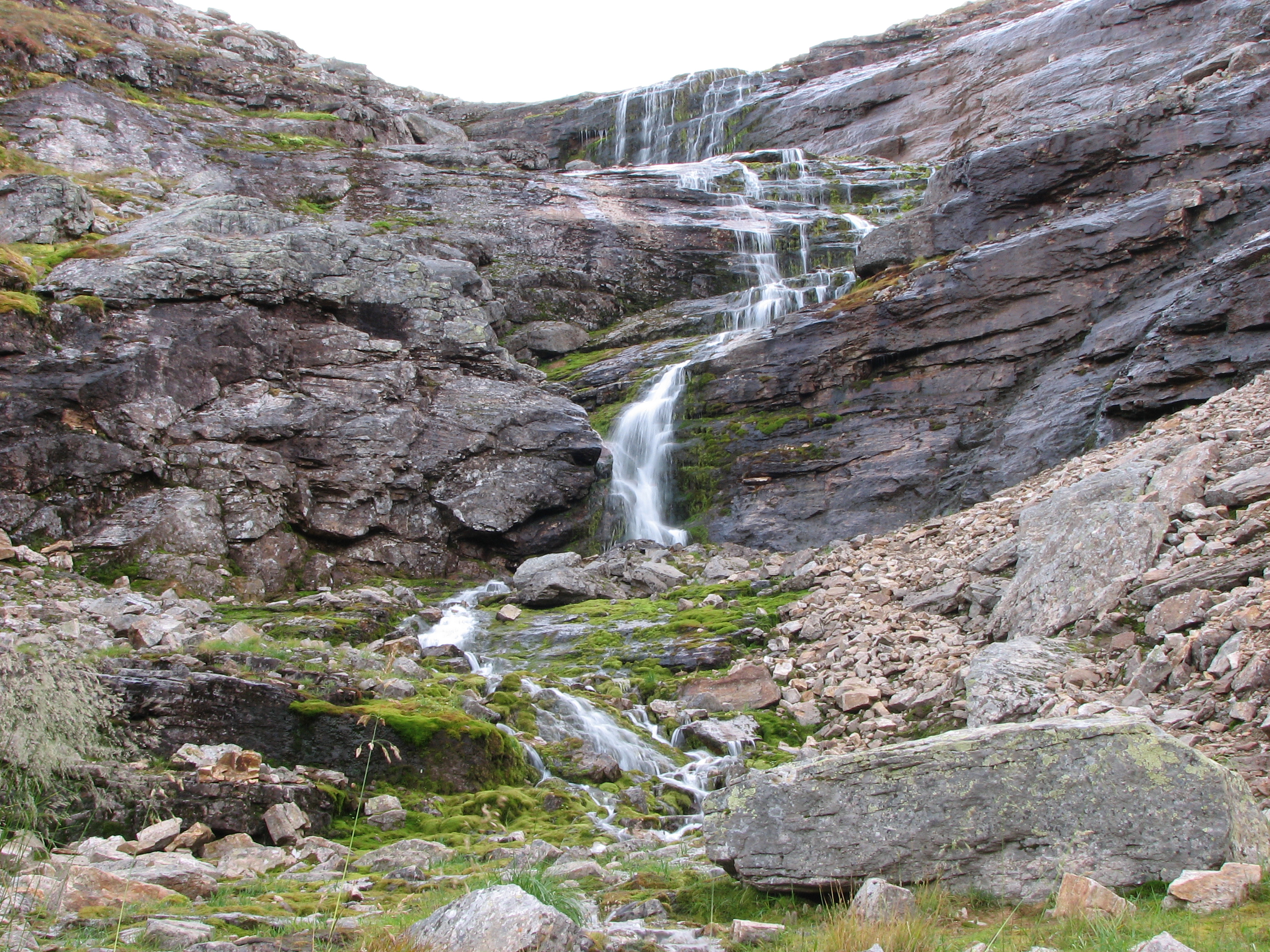 The waterfall in Paratiisikuru (valley), in Urho Kekkonen National Park, Sodankylä, Finland.