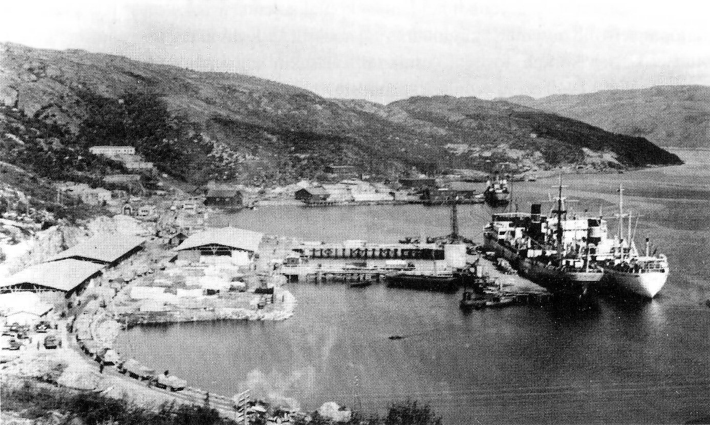 Finnish Liinahamari harbour during Interim Peace 1940–1941. During that time Liinahamari was the only harbour in Finland with access to oceans.