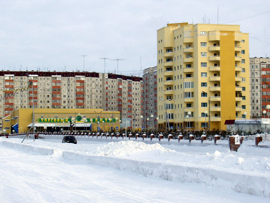 La komerca centro. La urbo Nadim, Jamalo-Neneca aŭtonoma distrikto.