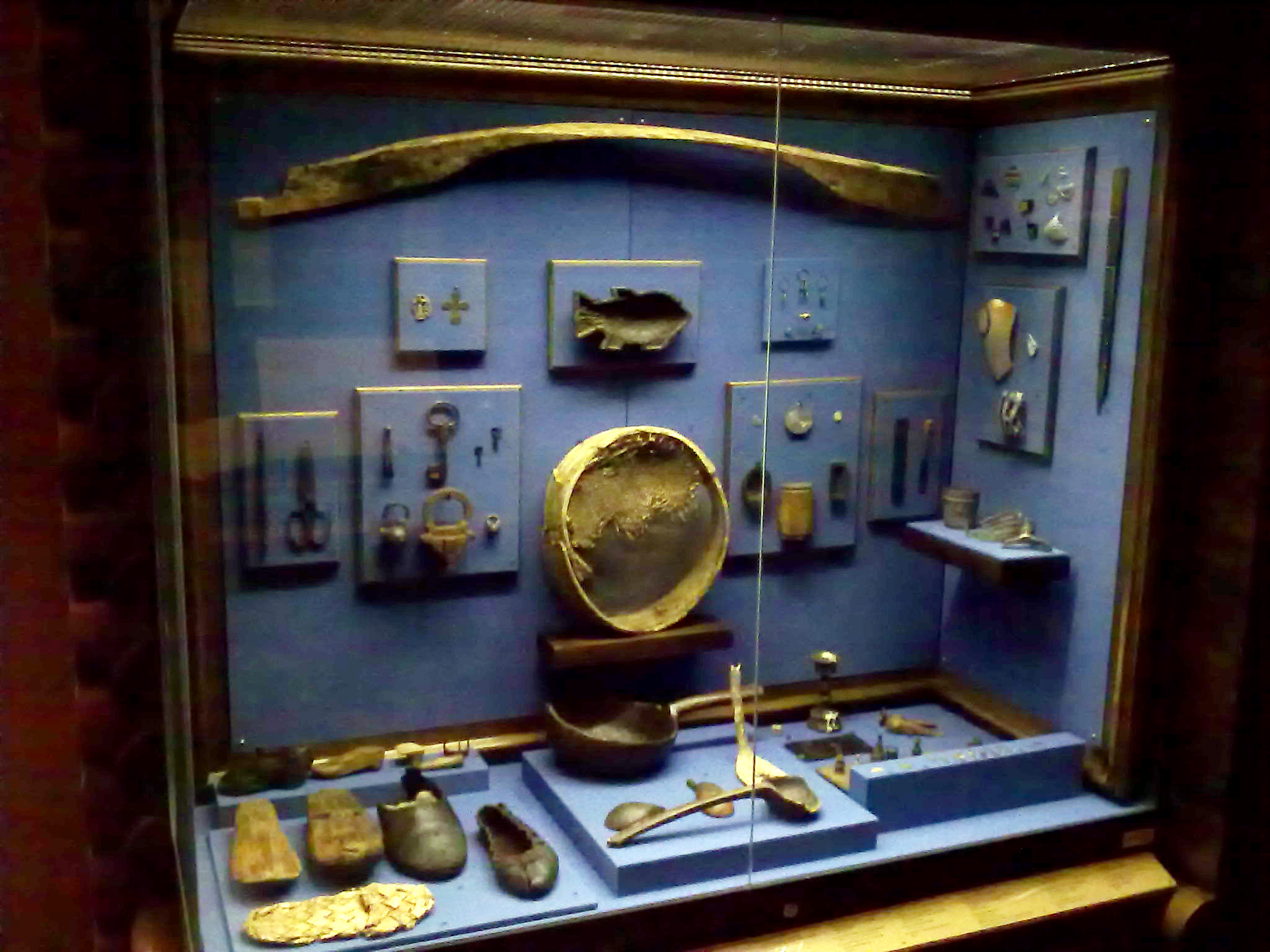 Materials of archaeological excavations in Mangazeya (1601-1672) in the State Historical Museum on Red Square, Moscow, Russia