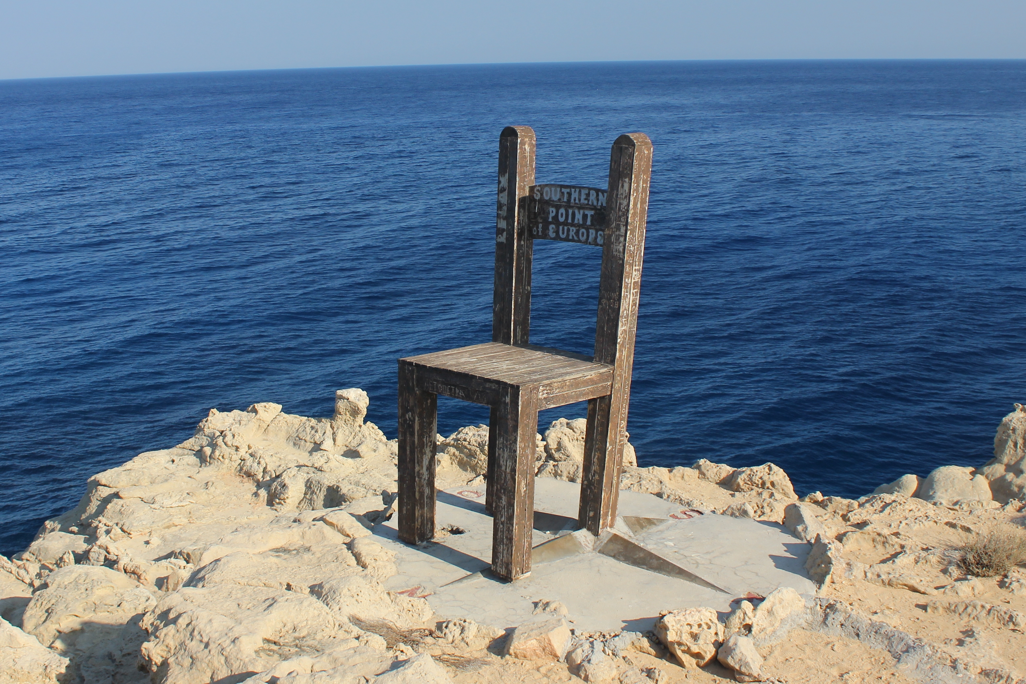 The chair on Gavdos (Cape Tripiti) that symbolizes the southermost point of Europe.