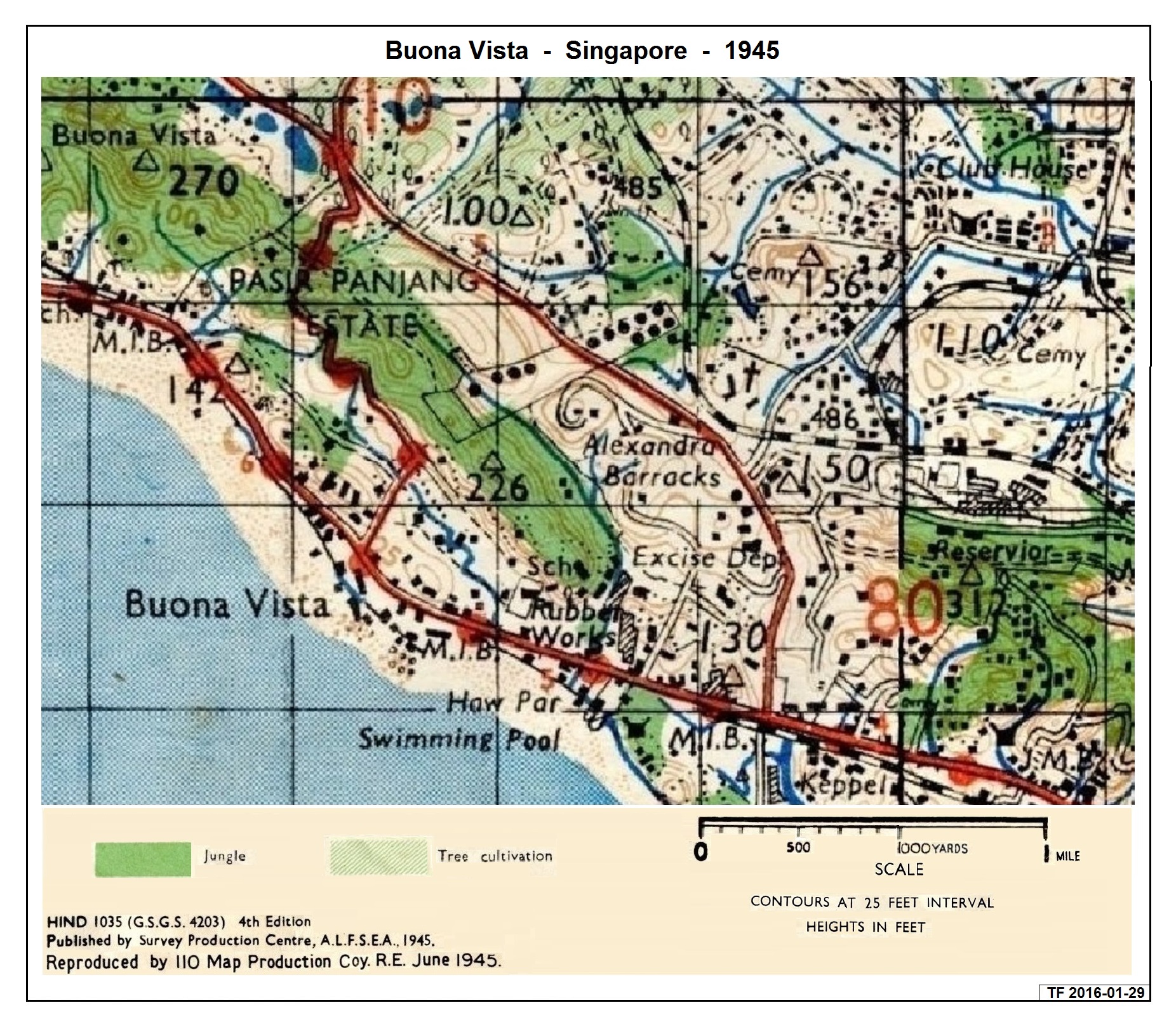Contemporary Map for the Battle of Pasir Panjang