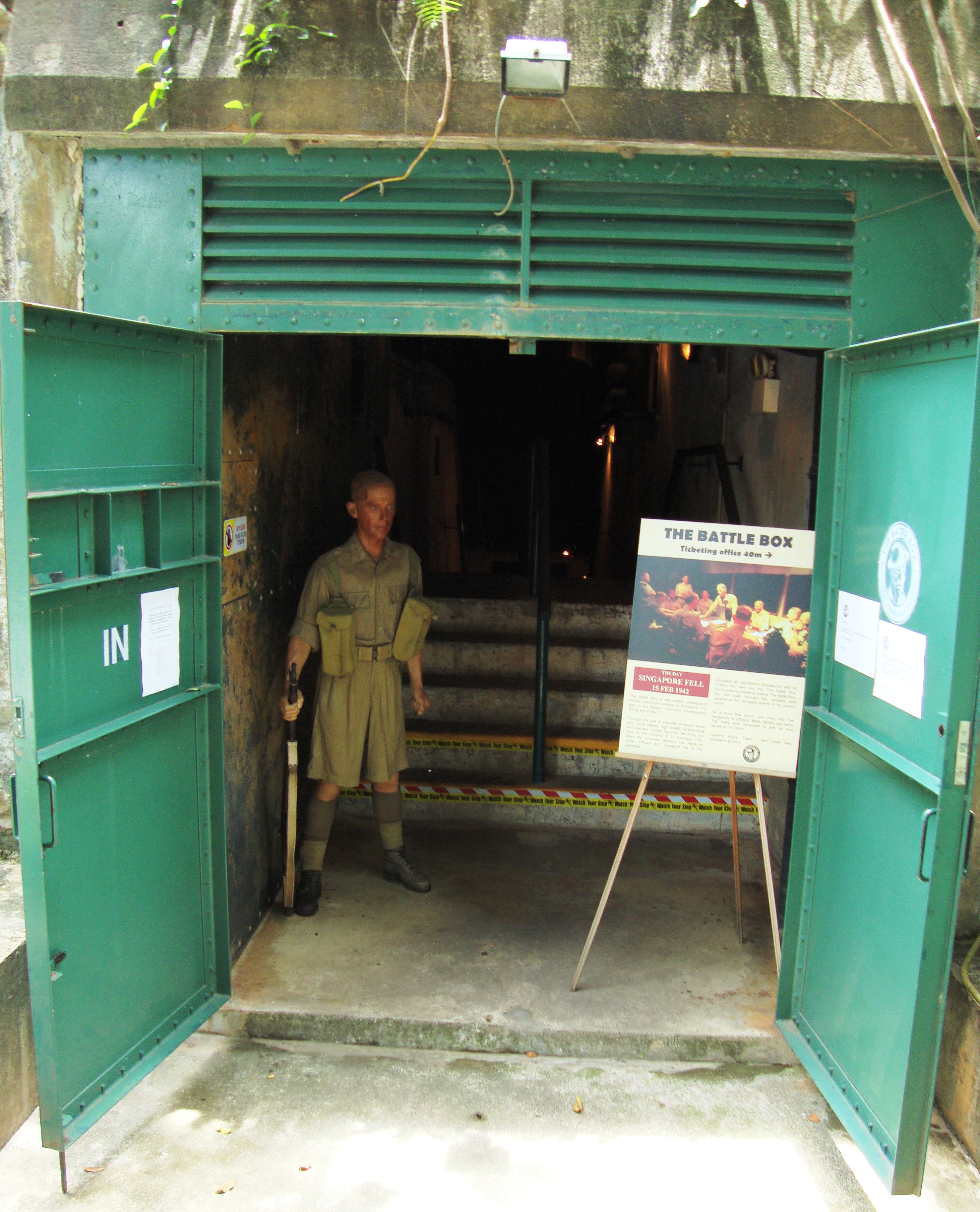 Entrance to the Battle Box complex in Fort Canning Park, Singapore.