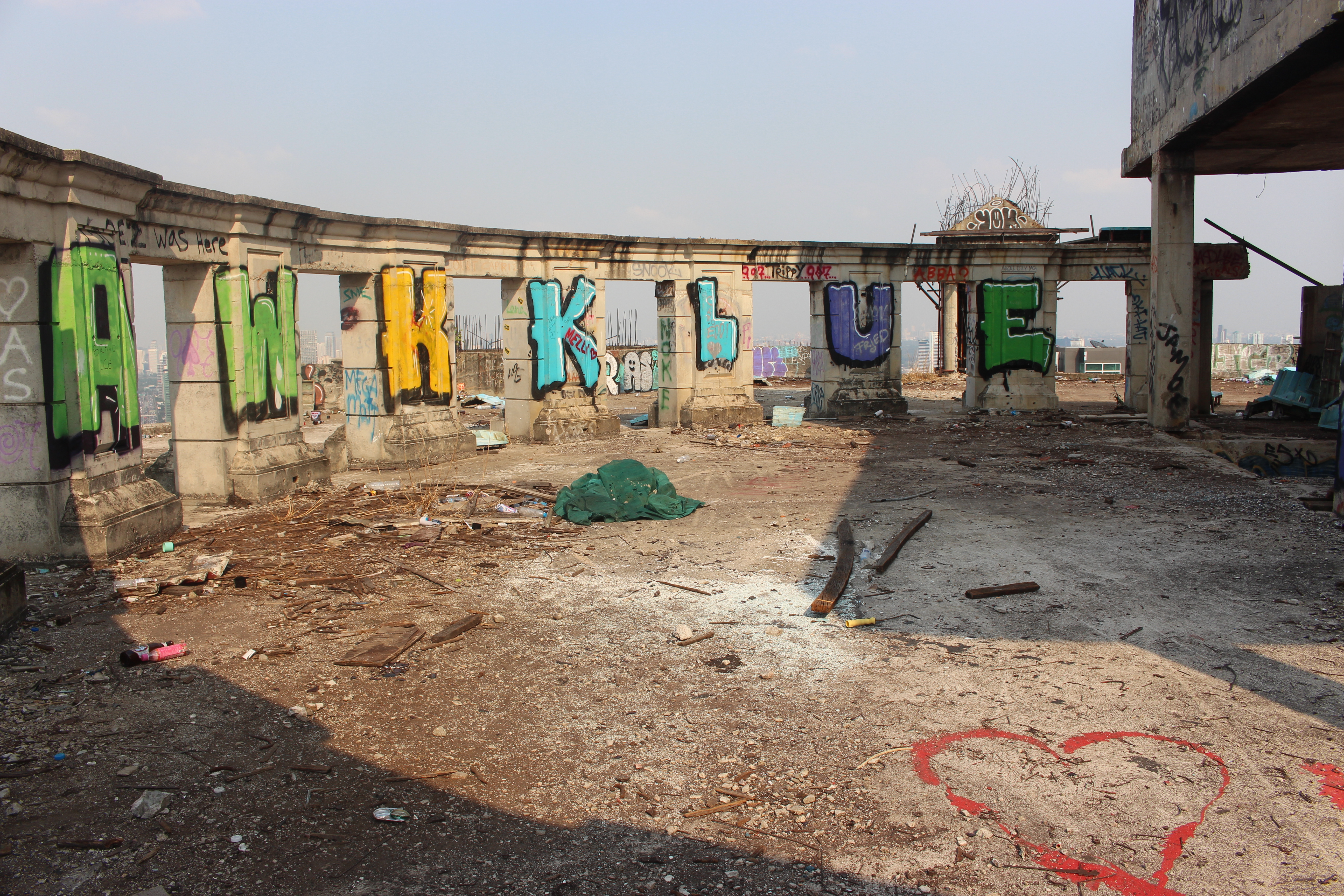 On top of the Sathorn Unique Tower/Ghost Tower, Bangkong, Thailand.