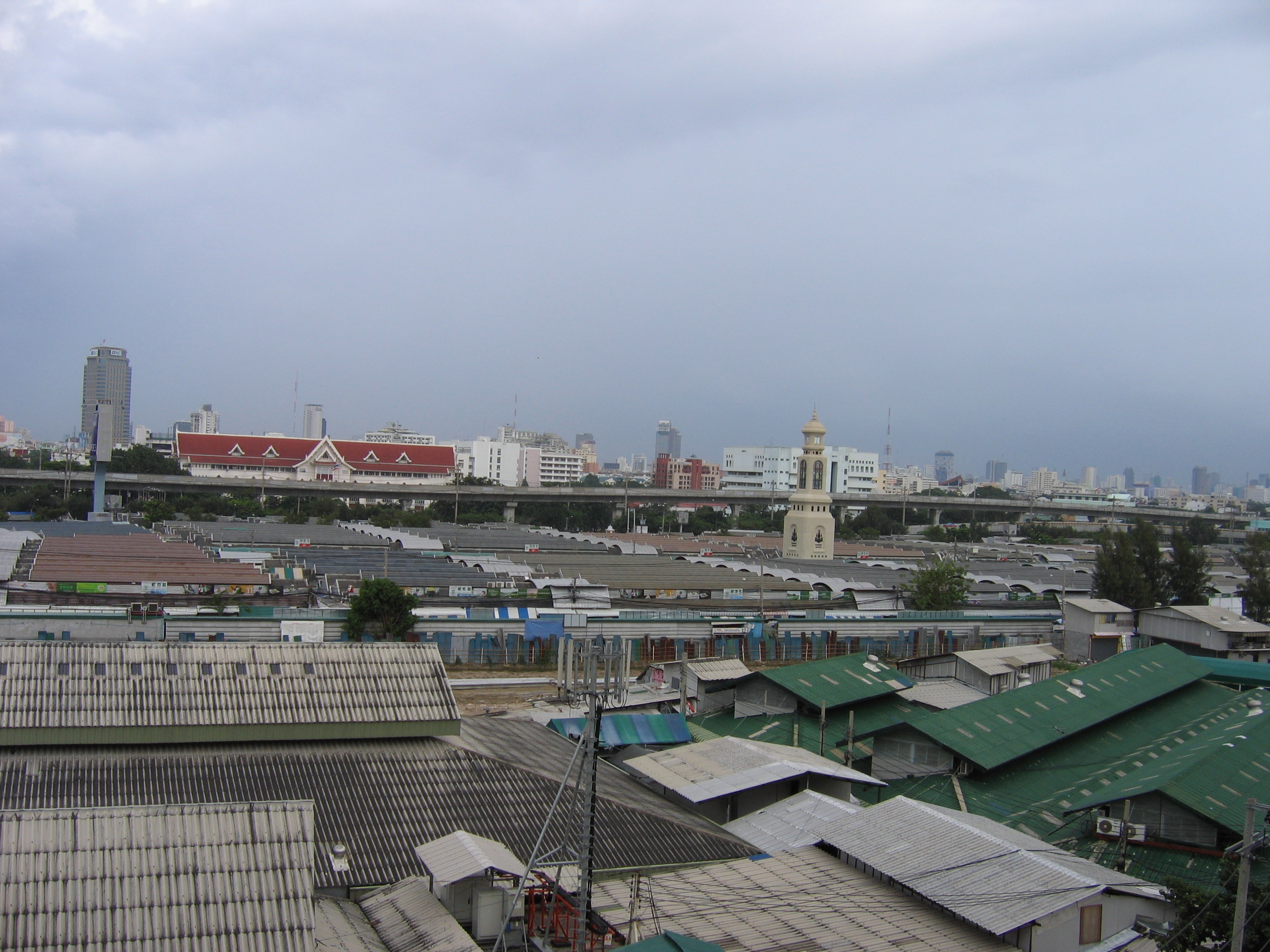 Chatuchak weekend market - Part of the massive market with the clock tower shown in the middle.